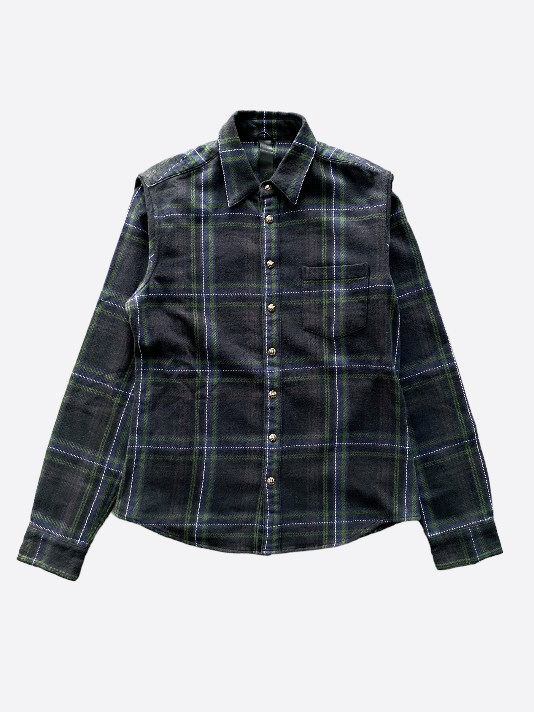 Chrome Hearts Cross Patch Flannel Shirt - Gothic Punk Fashion for Men & Women - Perfect for Concerts, Streetwear & Layering Outfits