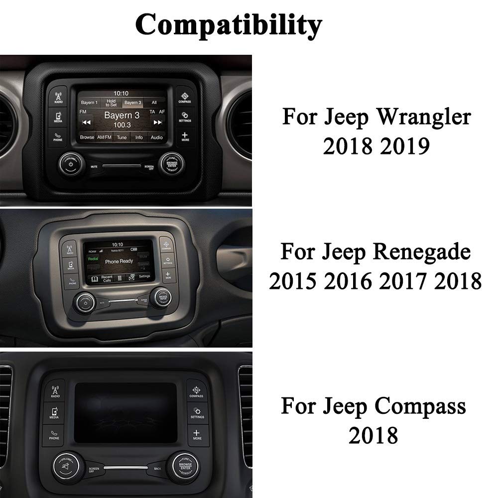 Yhfhaoop 5-Inch HD Clear Car Screen Protector for Jeep Renegade 2015-2018, Wrangler 2018-2019, Compass 2018 | Anti-Scratch GPS Navigation Protective Film | Perfect for Off-Road Adventures & Daily Commuting