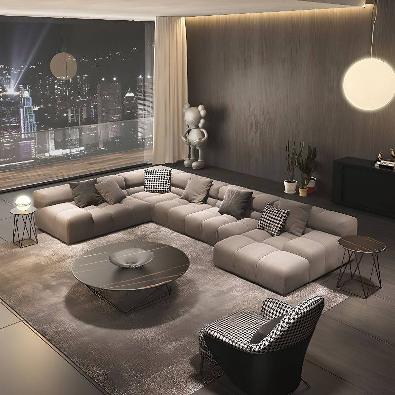 6-Person L-Shaped Reclining Sofa with Right Chaise - Perfect for Living Room, Home Theater & Family Gatherings