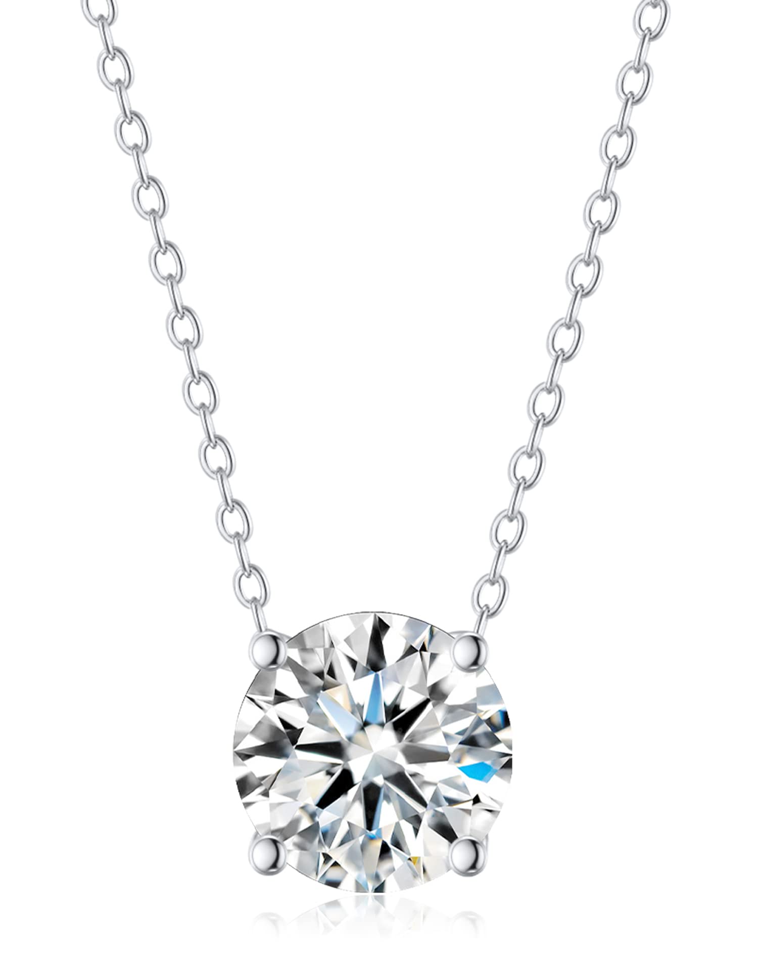 1-4CT Moissanite Pendant Necklace for Women - D Color 925 Sterling Silver with Certificate | Elegant Jewelry Gift for Anniversary, Wedding & Special Occasions