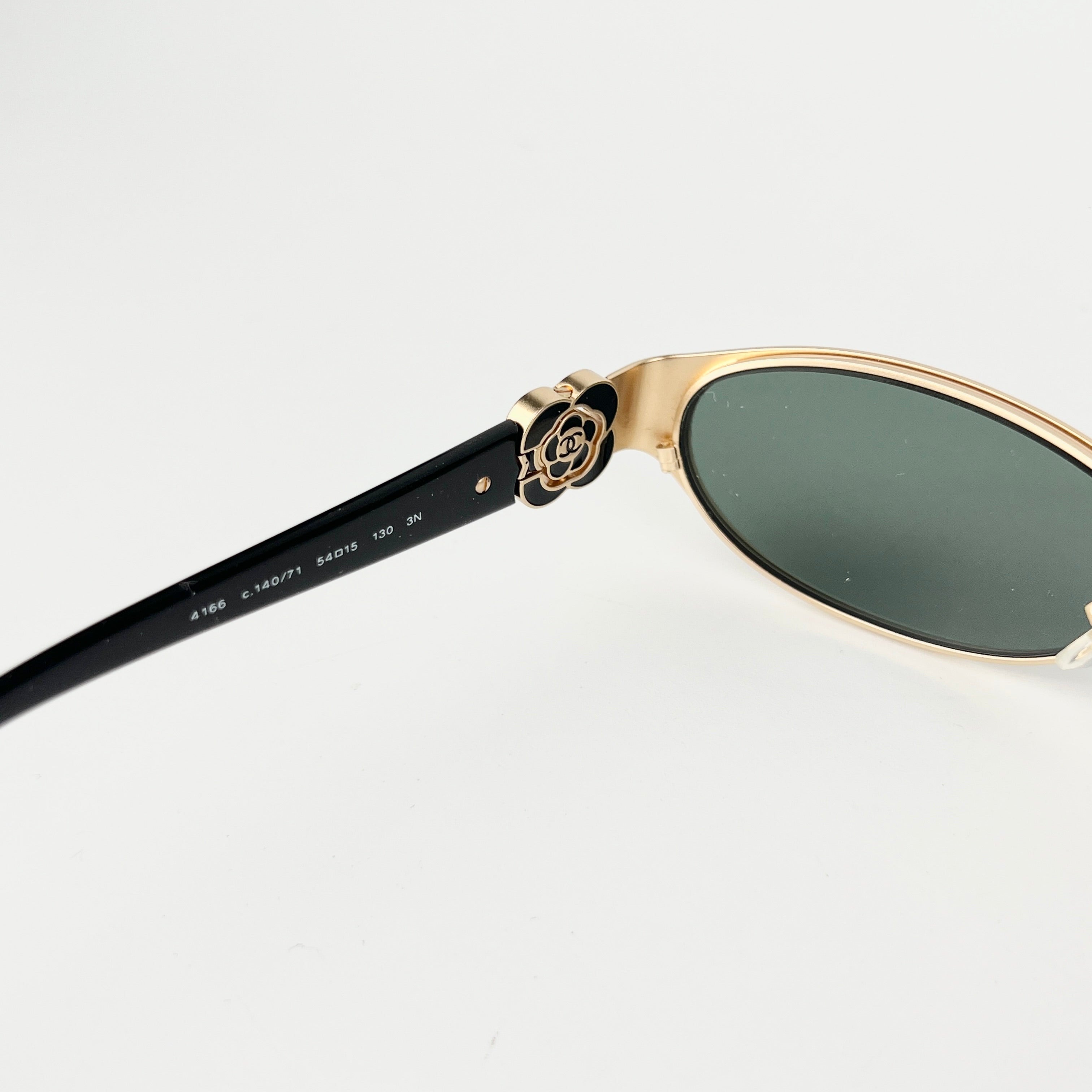 Chanel Gold and Black Sunglasses for Women - Luxury Designer Shades for Fashion, Beach & Outdoor Activities