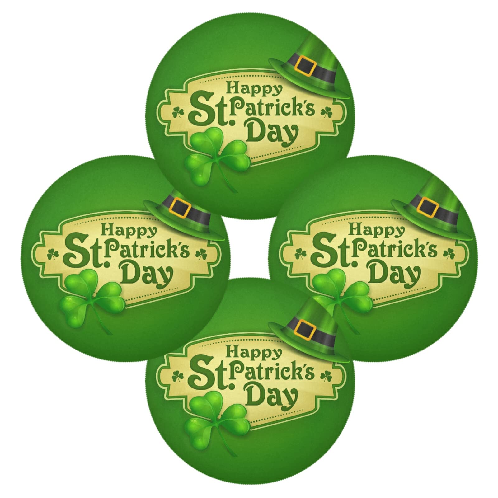 4 Pack St. Patrick's Day Themed Heat-Resistant Placemats - Washable Kitchen & Dining Table Mats for Irish Holiday Decor, Party Dinner & Home Celebration