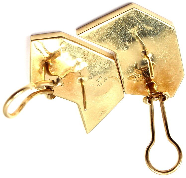 Authentic Tiffany & Co 18k Yellow Gold Black Jade Mother of Pearl Earrings - Luxury Jewelry for Women, Perfect for Weddings, Parties & Special Occasions