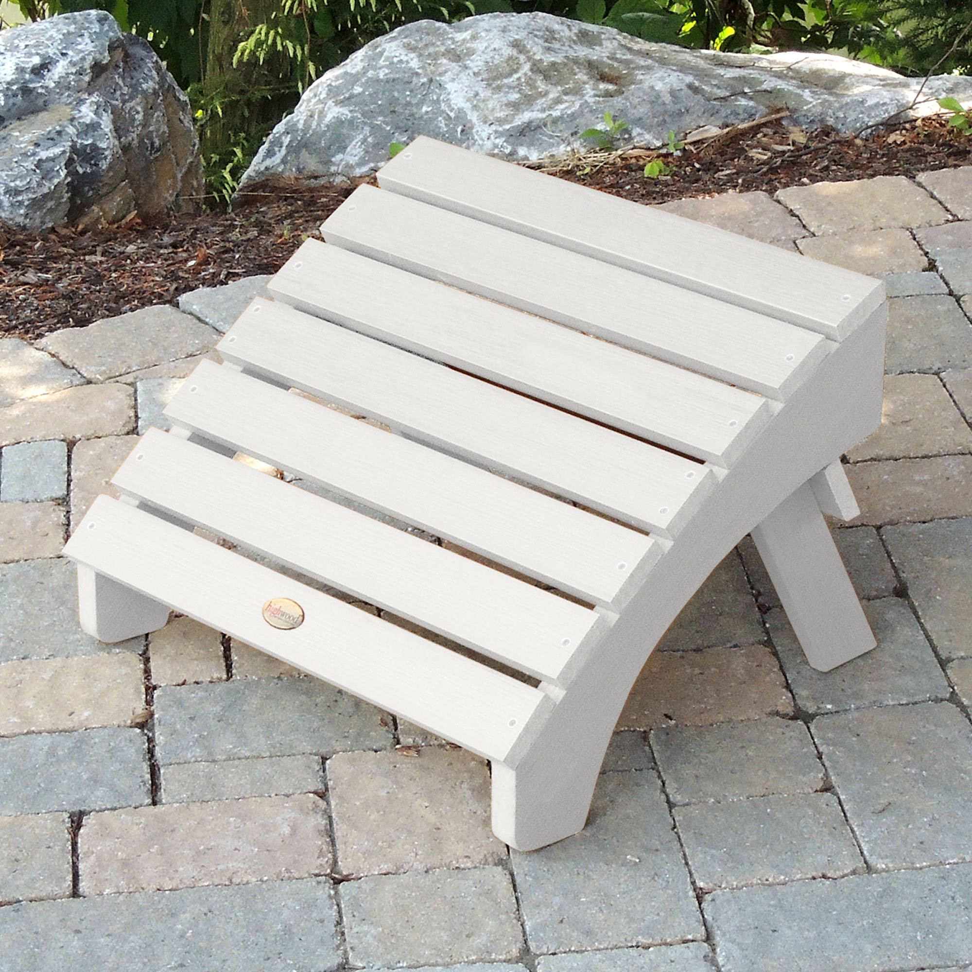 Folding Adirondack Ottoman - Outdoor Patio Furniture, Lightweight & Portable Footrest for Deck, Poolside, Garden - Perfect for Relaxing in Backyard, Camping or Beach