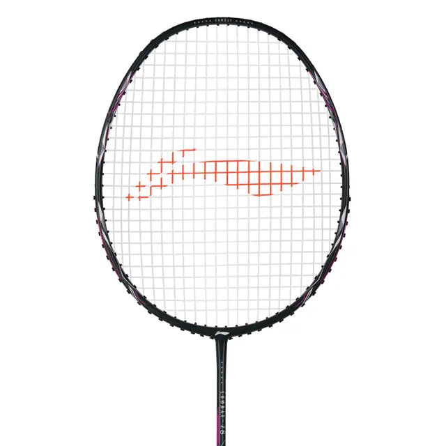 Li Ning Combat Z8 Badminton Racket - Lightweight 80g Carbon Fiber Badminton Racquet (Dark Slate/Gray/Pink) for Professional & Recreational Players - Perfect for Tournaments & Training Sessions