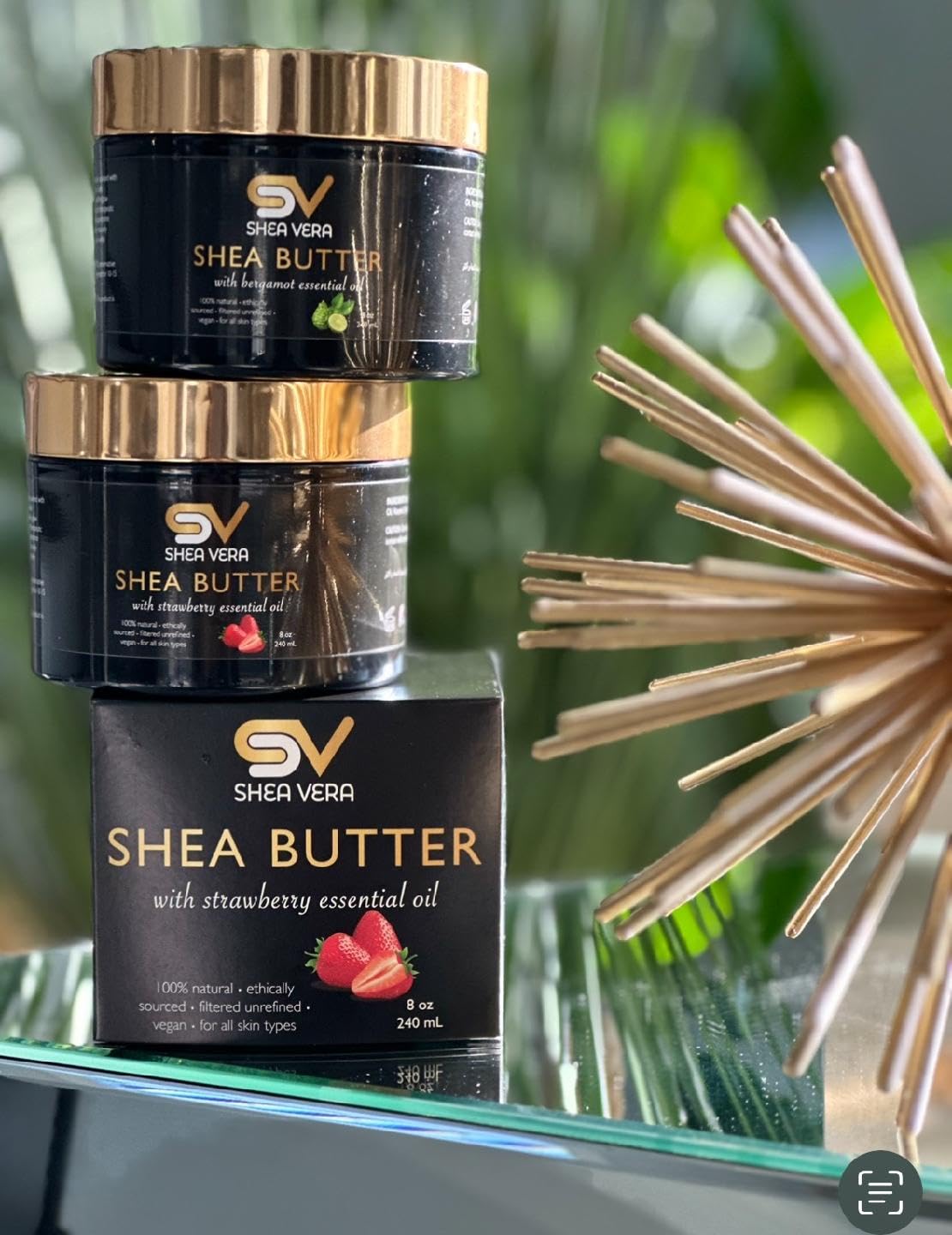 Organic Unrefined Shea Body Butter - 100% Natural Vegan Moisturizer for Dry Skin, Ethical Sourced from Ghana, Fragrance-Free & Hypoallergenic - Perfect for Daily Hydration, Sensitive Skin Care & Post-Shower Nourishment - Strawberry Scented
