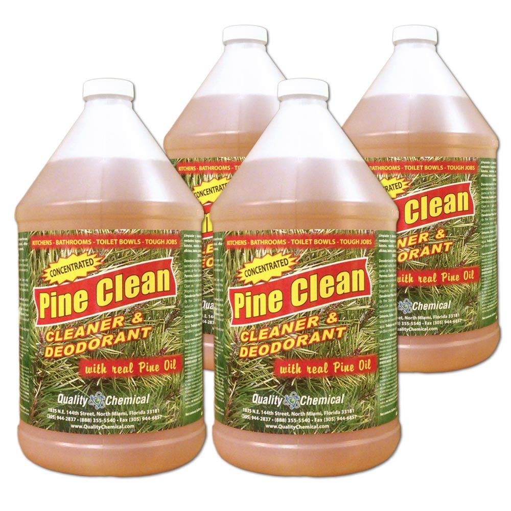 Pine Clean - Powerful & Pleasant Pine Oil Deodorizing Cleaner with Soap - 4 Gallon Case - Ideal for Home, Kitchen, Bathroom & Commercial Use