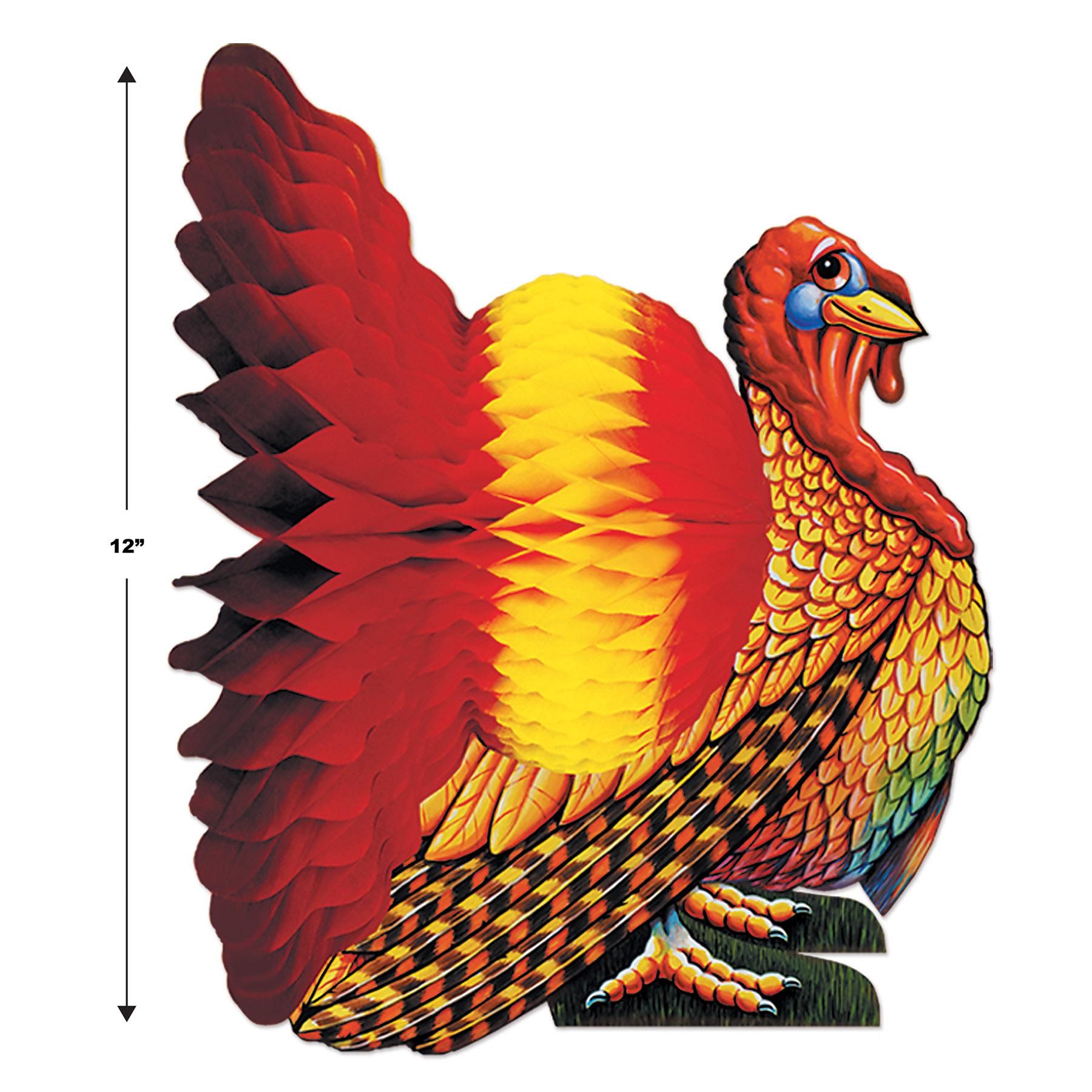 12 Pack Beistle 12 Inch Thanksgiving Tissue Turkey Centerpiece Decorations - Perfect for Holiday Table Decor, Party Supplies, and Autumn Home Decorations