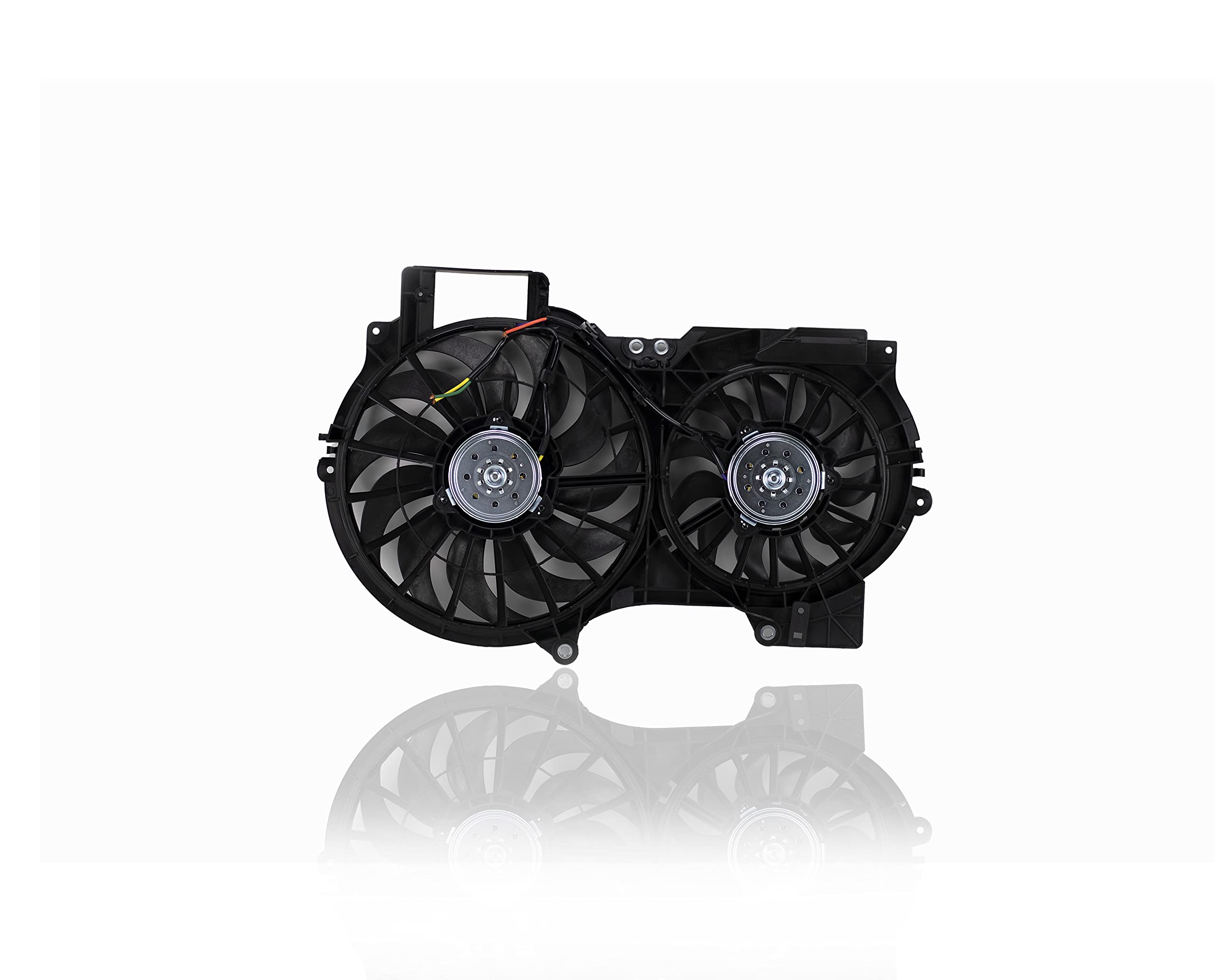 Dual Radiator and Condenser Fan Assembly Compatible with 2005-2011 Audi A6/S6 3.2L & 2009-2011 3.0L - Direct Replacement for 4F0959455A (No Control Module) - Perfect for Engine Cooling System Repair & Maintenance