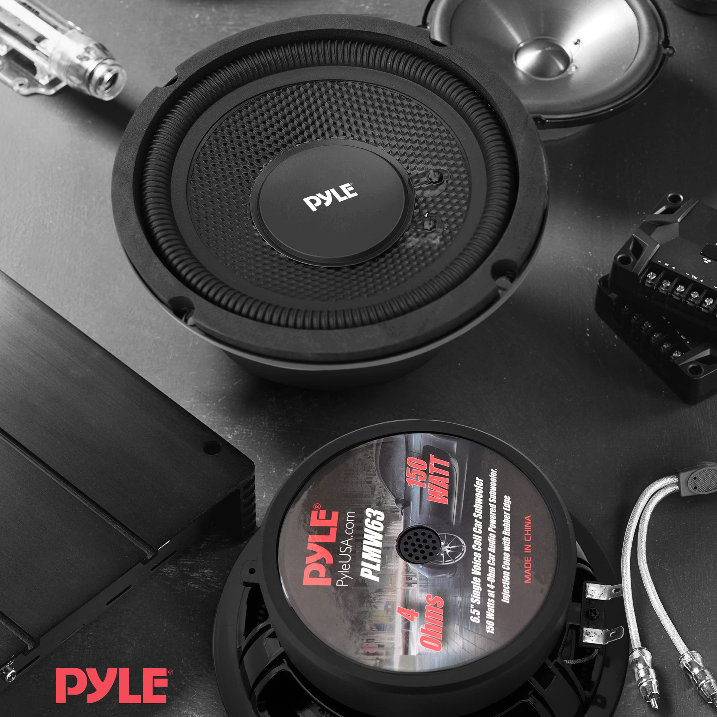 Pyle PLMW63 6.5 Inch 150W 4-Ohm Single Voice Coil Car Subwoofer with Injection Cone & Rubber Edge - Premium Bass for Car Audio Systems, Perfect for Trucks, SUVs and Custom Car Stereo Upgrades