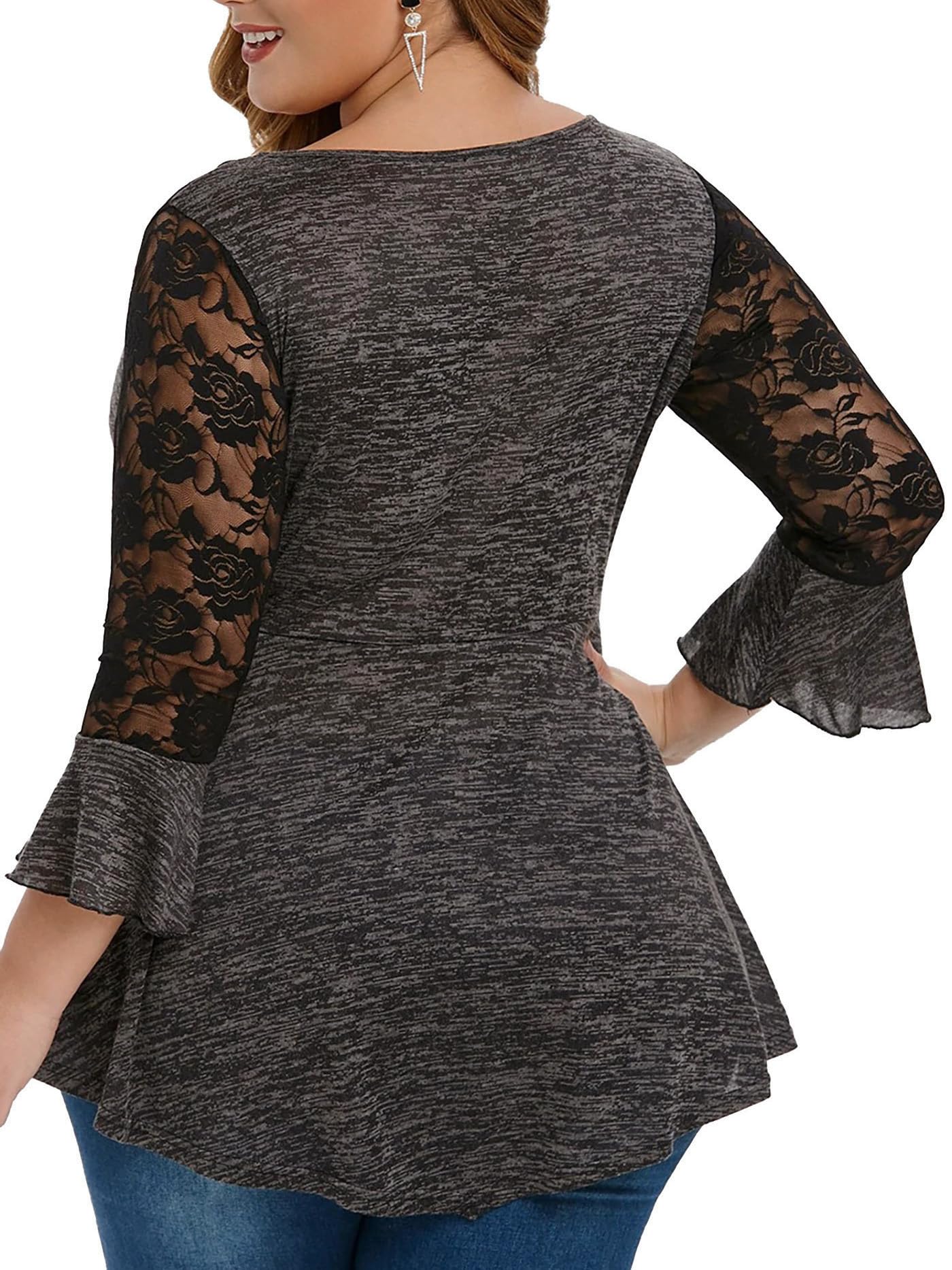 Women's Plus Size Gothic Corset Top - Lace Up Ribbed Casual T-Shirt for Women | Perfect for Halloween, Cosplay & Gothic Fashion Outfits