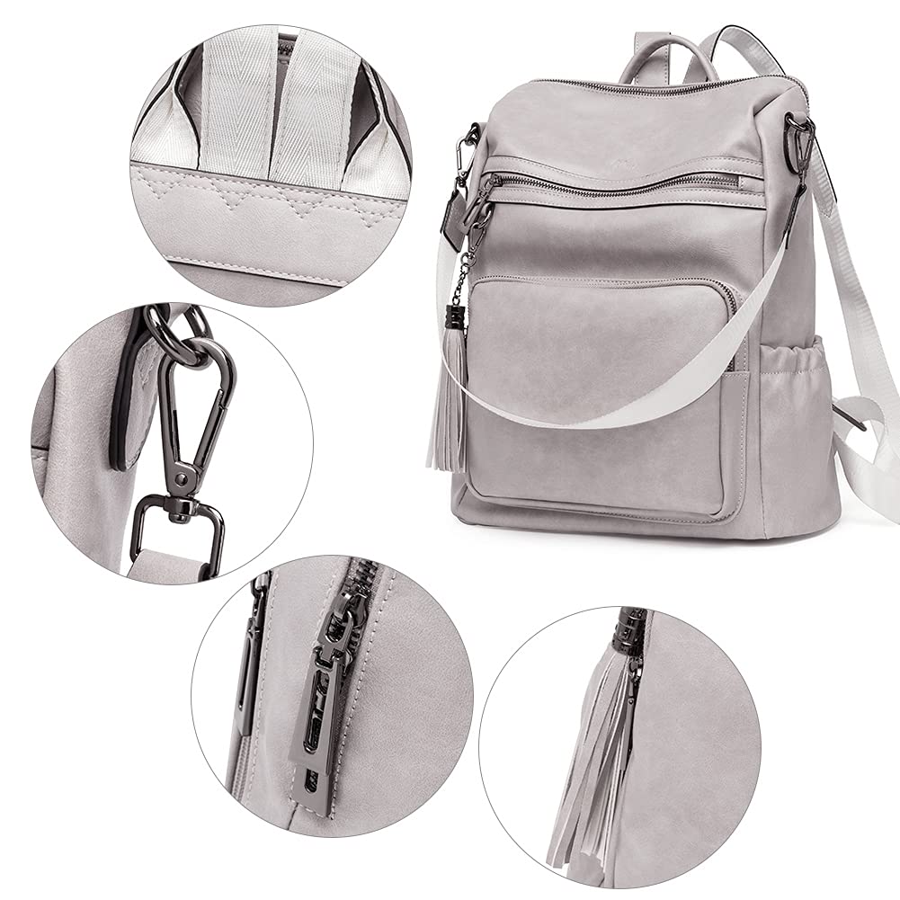 CLUCI Women's Fashion Leather Backpack Purse - Large Designer Shoulder Bag with Tassel for Travel, Work & Daily Use | Stylish Handbag for Commuting, Shopping & Weekend Outings