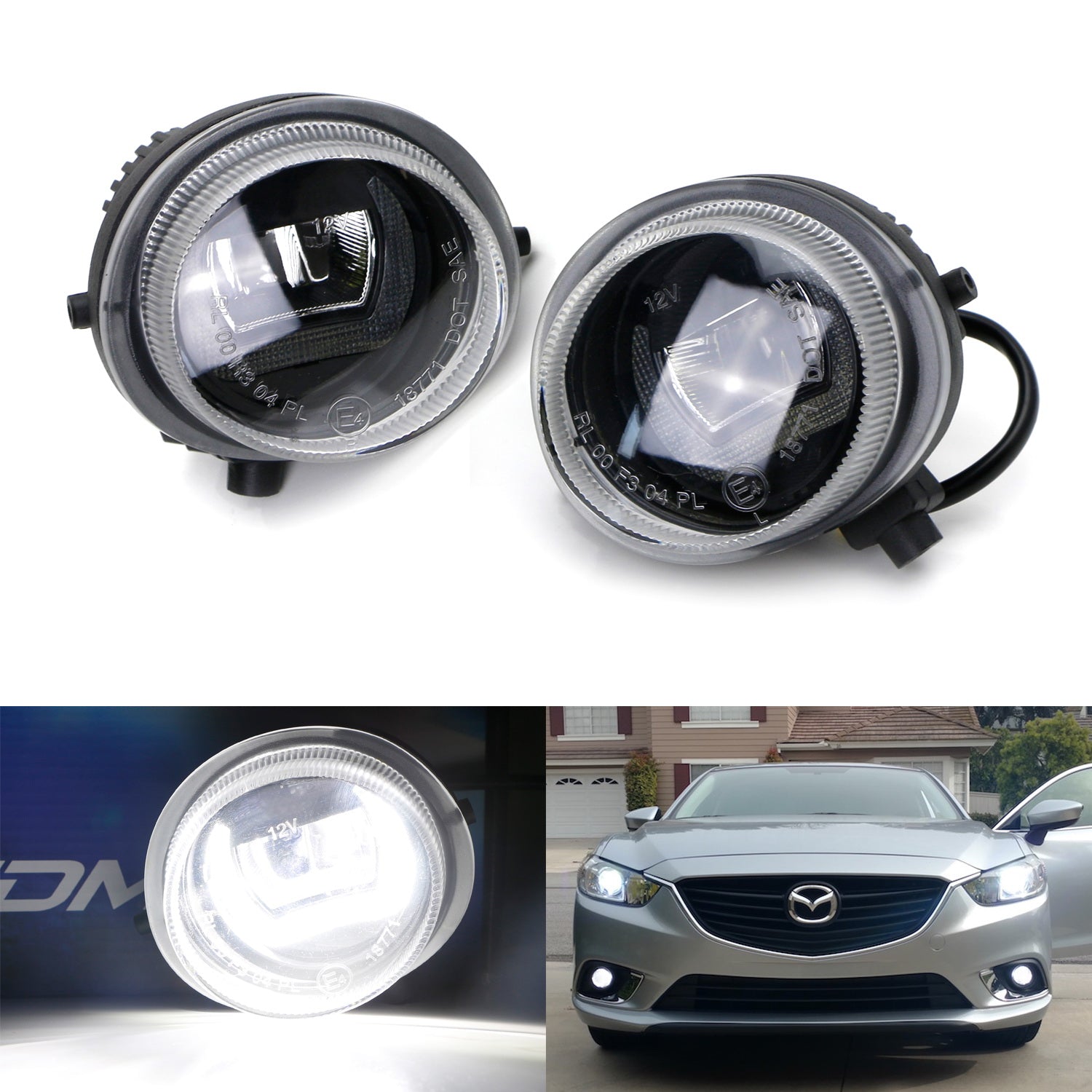 20W CREE XB-D DTM LED DRL Fog Lights for Mazda 2 3 6 CX-5 CX-7 MX-5 RX-8 - Bright White Daytime Running Lights & Fog Lamps for Enhanced Visibility & Safety in All Weather Conditions