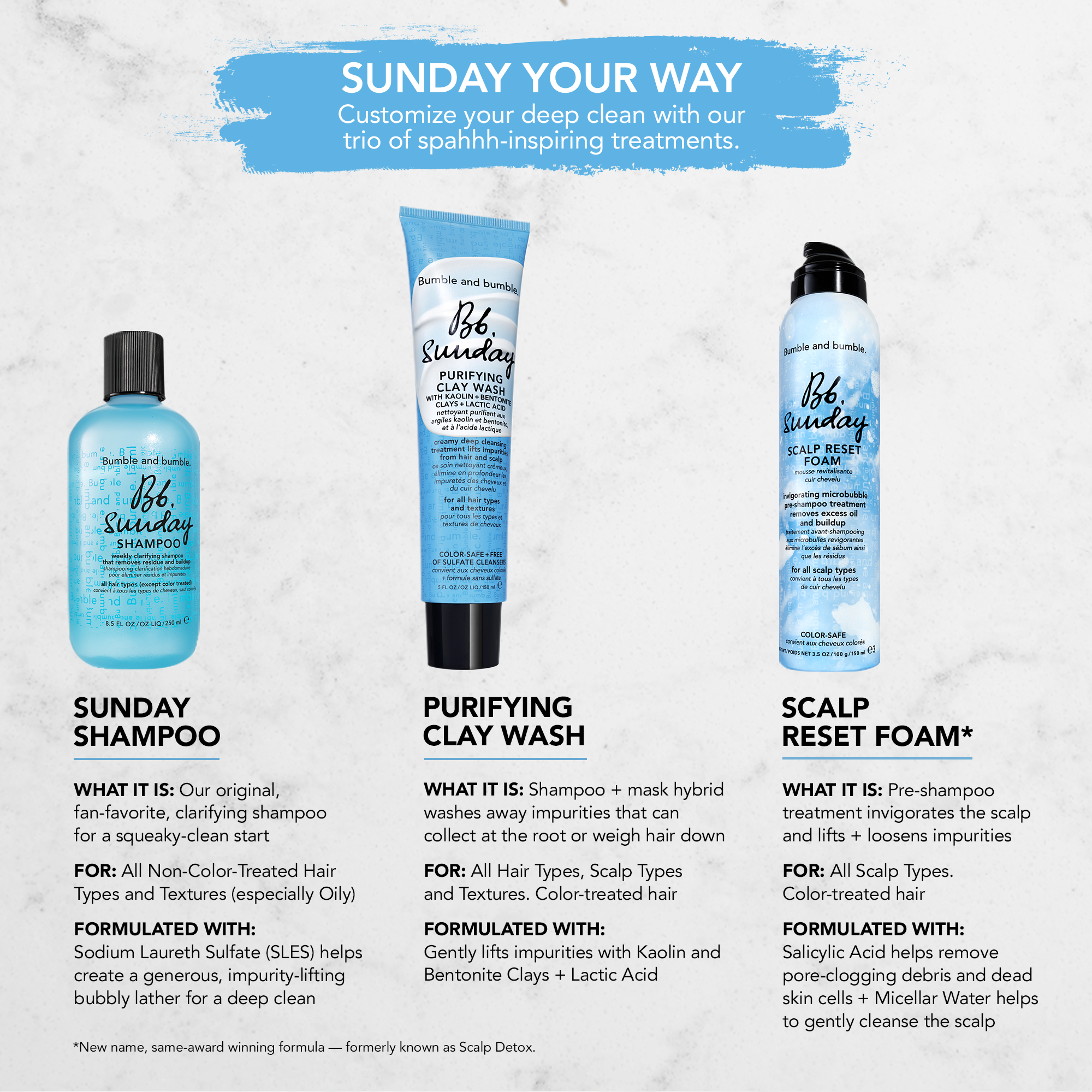 Bumble and Bumble Sunday Shampoo 33oz - Clarifying Shampoo for Deep Cleansing & Scalp Refresh - Perfect for Weekly Detox & Post-Workout Hair Care