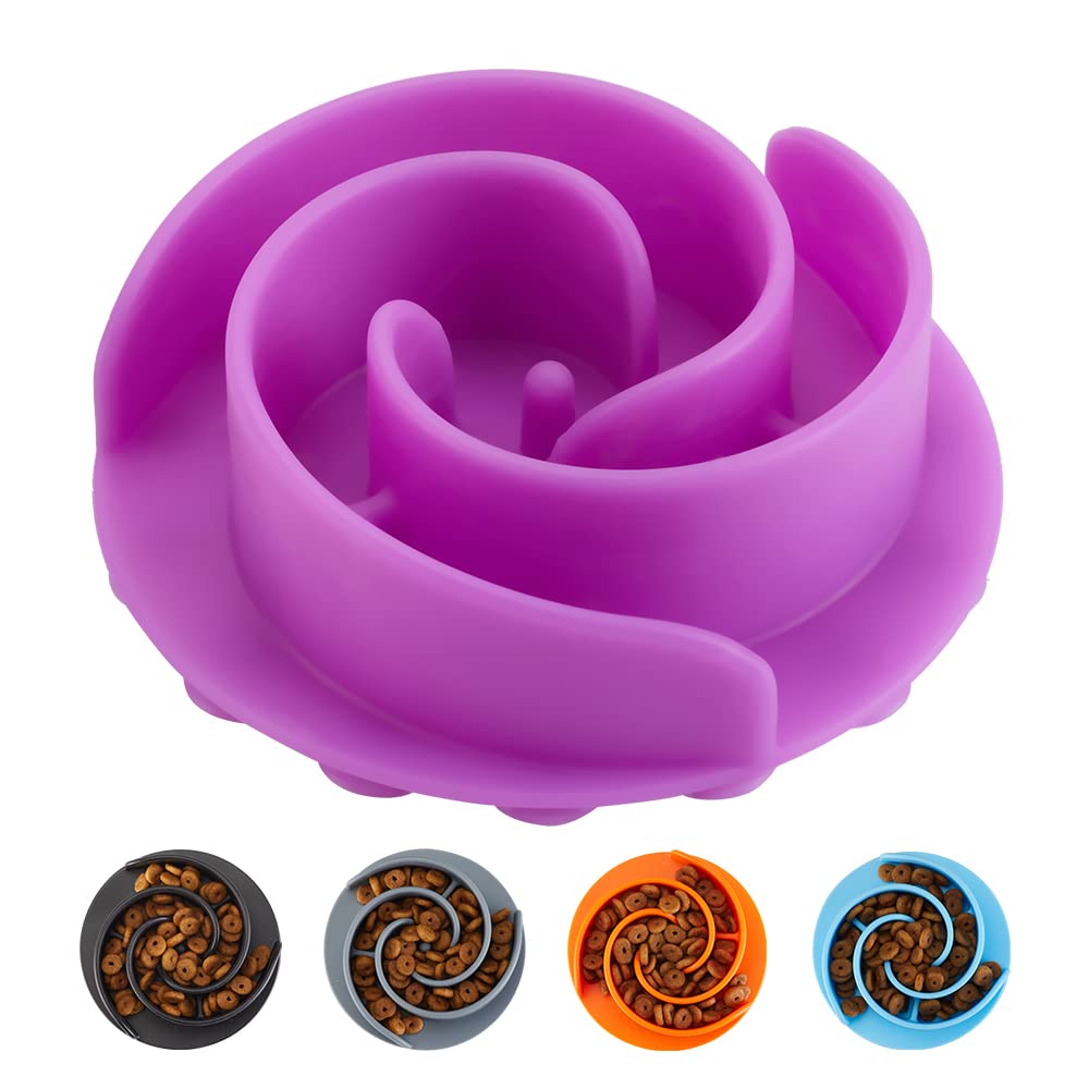 Slow Feeder Dog Bowl Insert - Soft Silicone Anti-Choking Pet Food Dish for Small, Medium & Large Breeds - Fits Standard & Elevated Dog Bowls - Perfect for Fast Eaters & Digestive Health - Use During Mealtime or Training Sessions