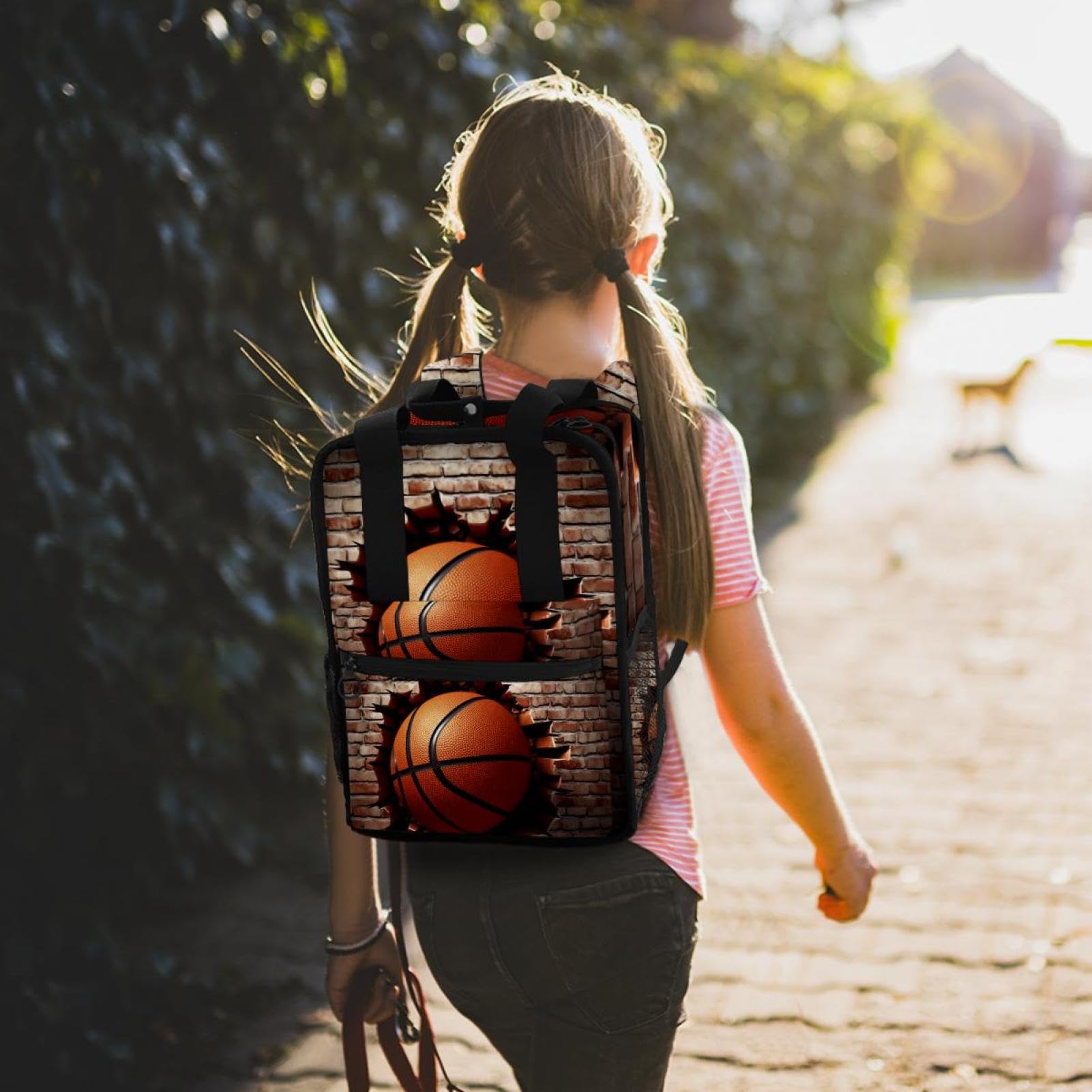 Durable Travel & Work Backpack with Basketball Wall Texture - Perfect for Commuting, Gym, and Outdoor Adventures