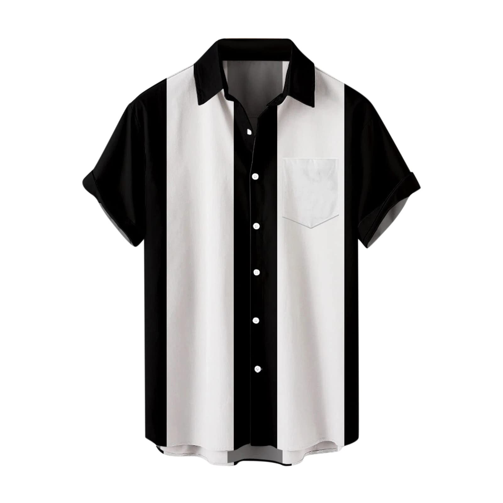 **Men's Plus Size Casual Short Sleeve Printed Shirt - Breathable Summer T-Shirt with Turn Down Collar (White) - Perfect for Outdoor Activities, Travel & Daily Wear**