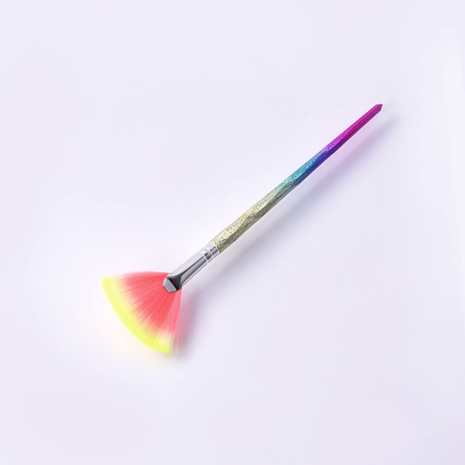 Premium Diamond Face Fan Powder Brush - Soft Makeup Brush Set for Blush, Contouring & Highlighting | Ideal for Professional Makeup Artists & Home Beauty Routines (Handle Color: 03)