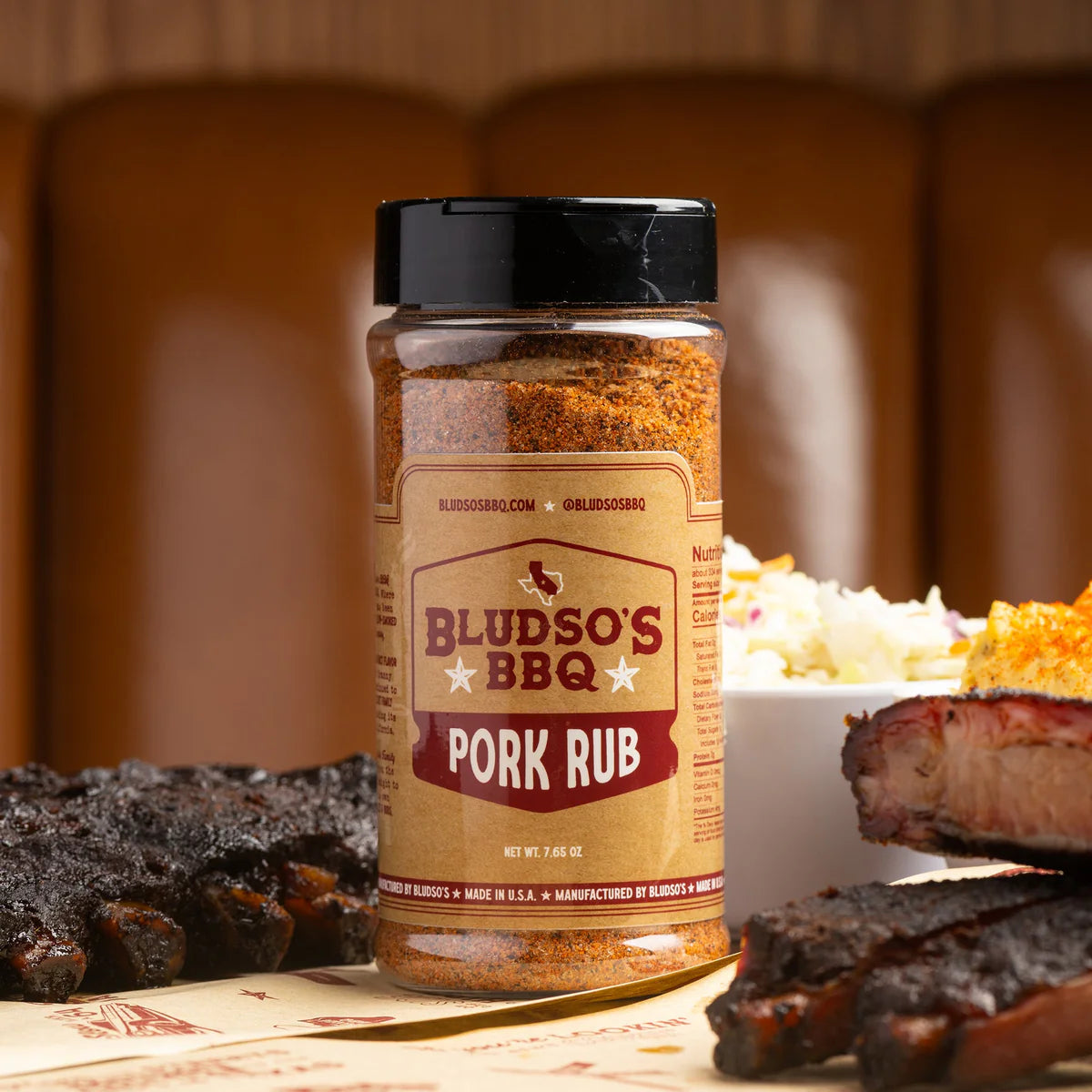 Bludso's Premium BBQ Pork Rub - Smoky & Spicy Seasoning for Ribs, Pulled Pork & Grilled Meats - Perfect for Backyard BBQs, Tailgating & Family Cookouts