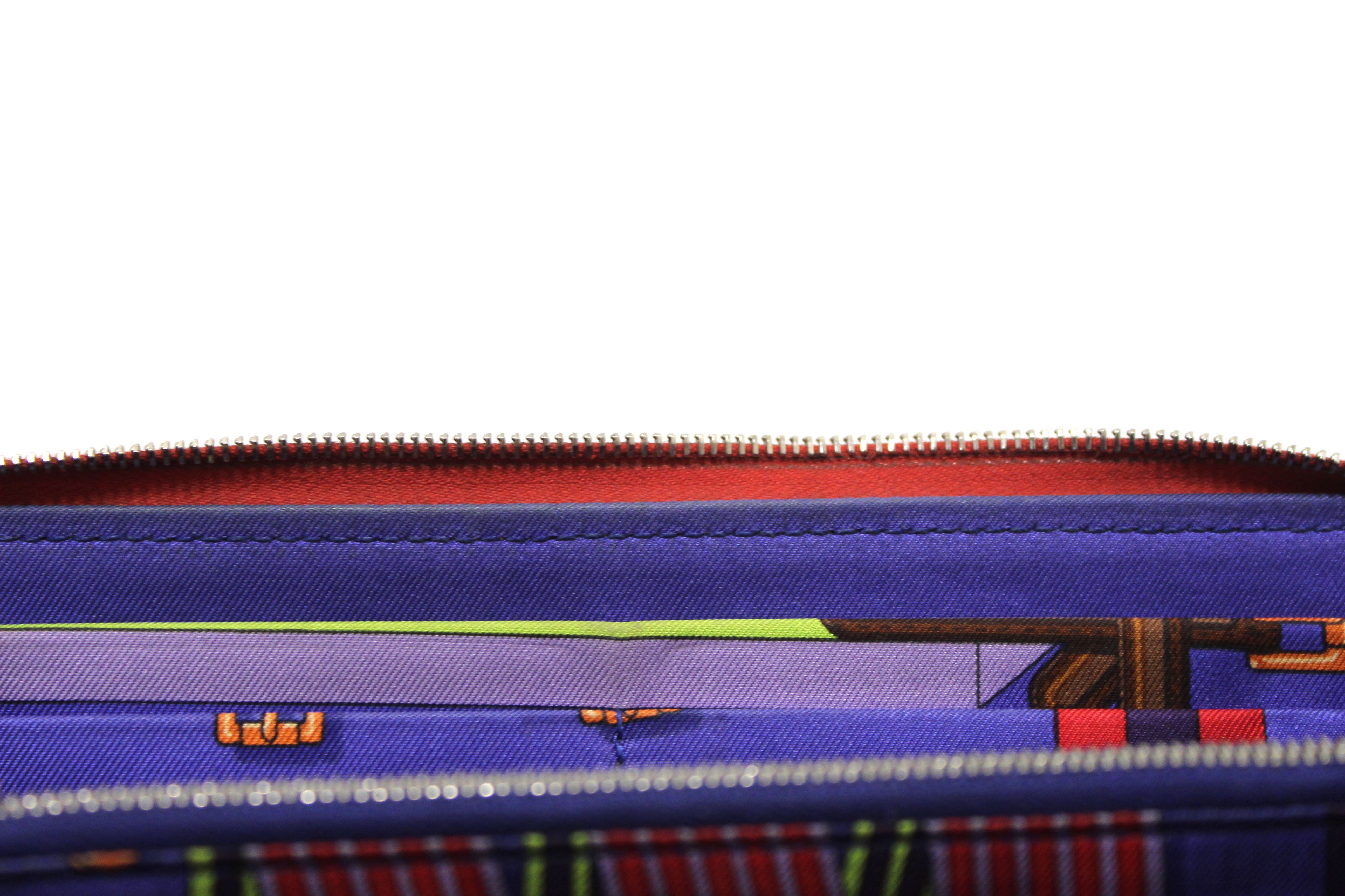 Authentic Hermes Red Epsom Leather Azap Silk'In Classic Long Wallet for Women | Luxury Designer Bifold Wallet | Perfect for Everyday Use, Business Meetings & Special Occasions