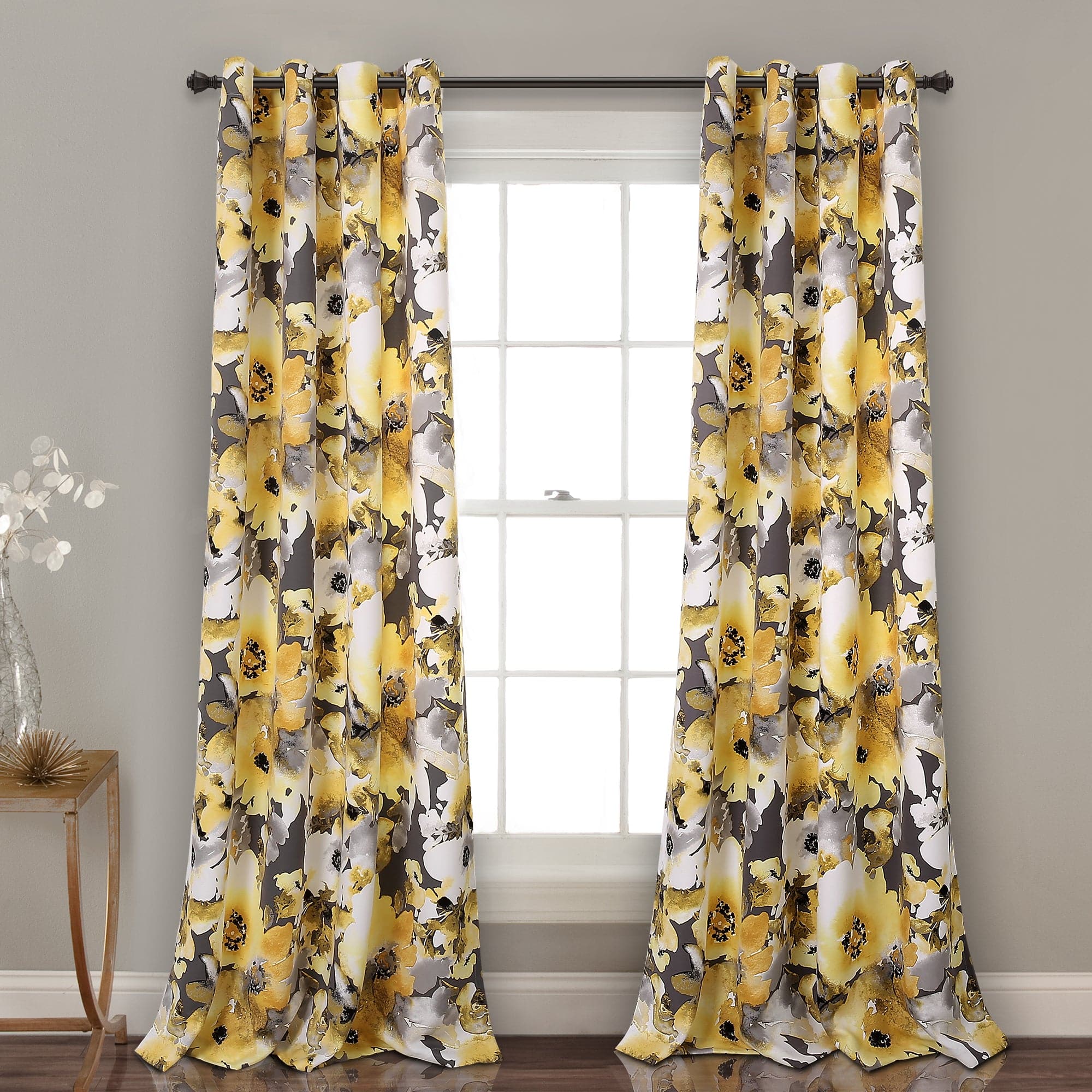 Floral Watercolor Blackout Curtains for Bedroom - 2 Panels Set, Light Blocking Window Drapes for Living Room & Nursery, Home Decor & Sleep Aid