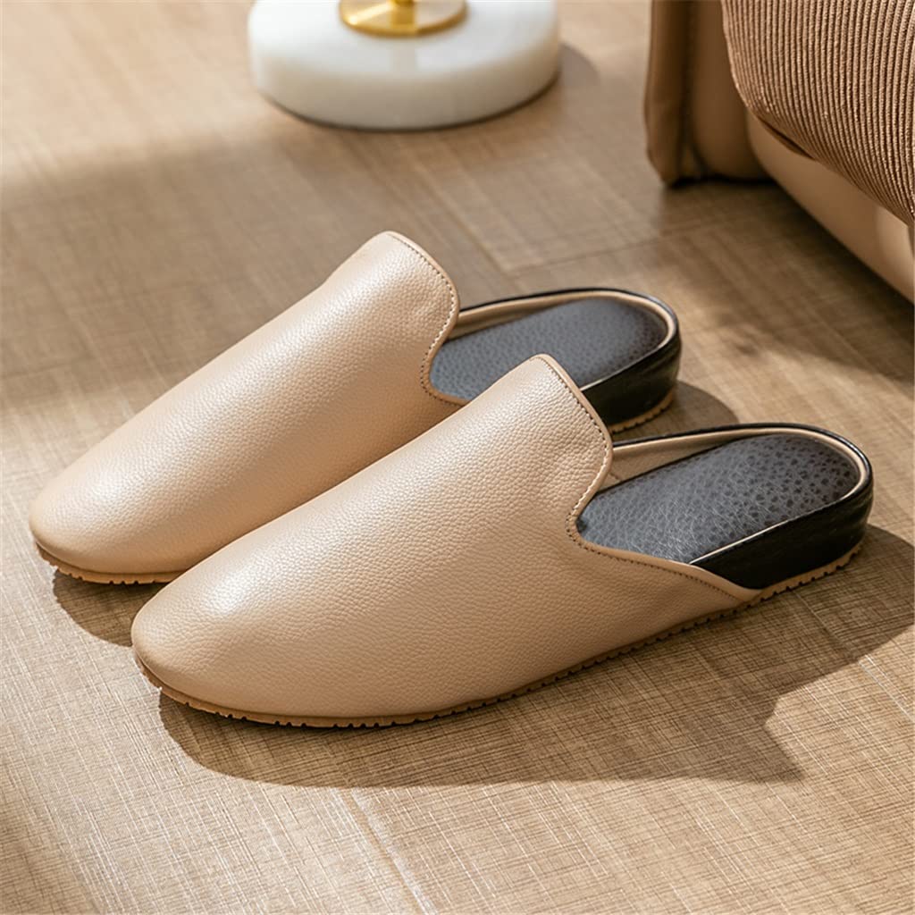 Women's Genuine Leather Slippers - Non-Slip Indoor House Shoes with Soft Sole for All Seasons (Color A, Size 36/37) - Perfect for Home, Spa, and Relaxation Comfort