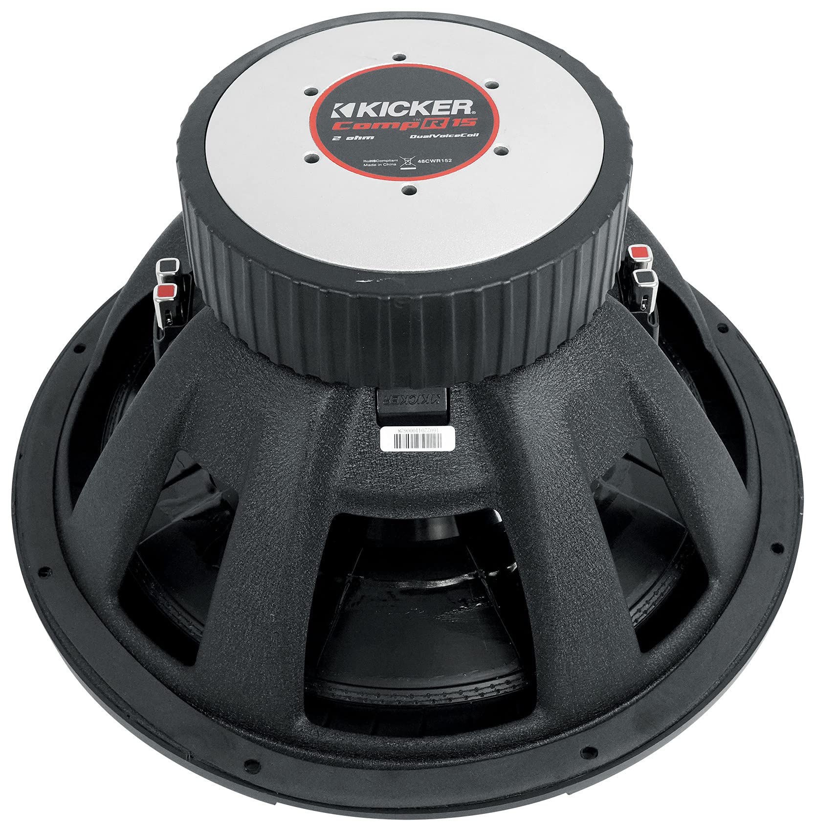 KICKER 48CWR152 COMPR15 15-Inch 1600W Car Subwoofer with Mono Amplifier & Wiring Kit - Powerful Bass for Trucks, SUVs & Car Audio Systems