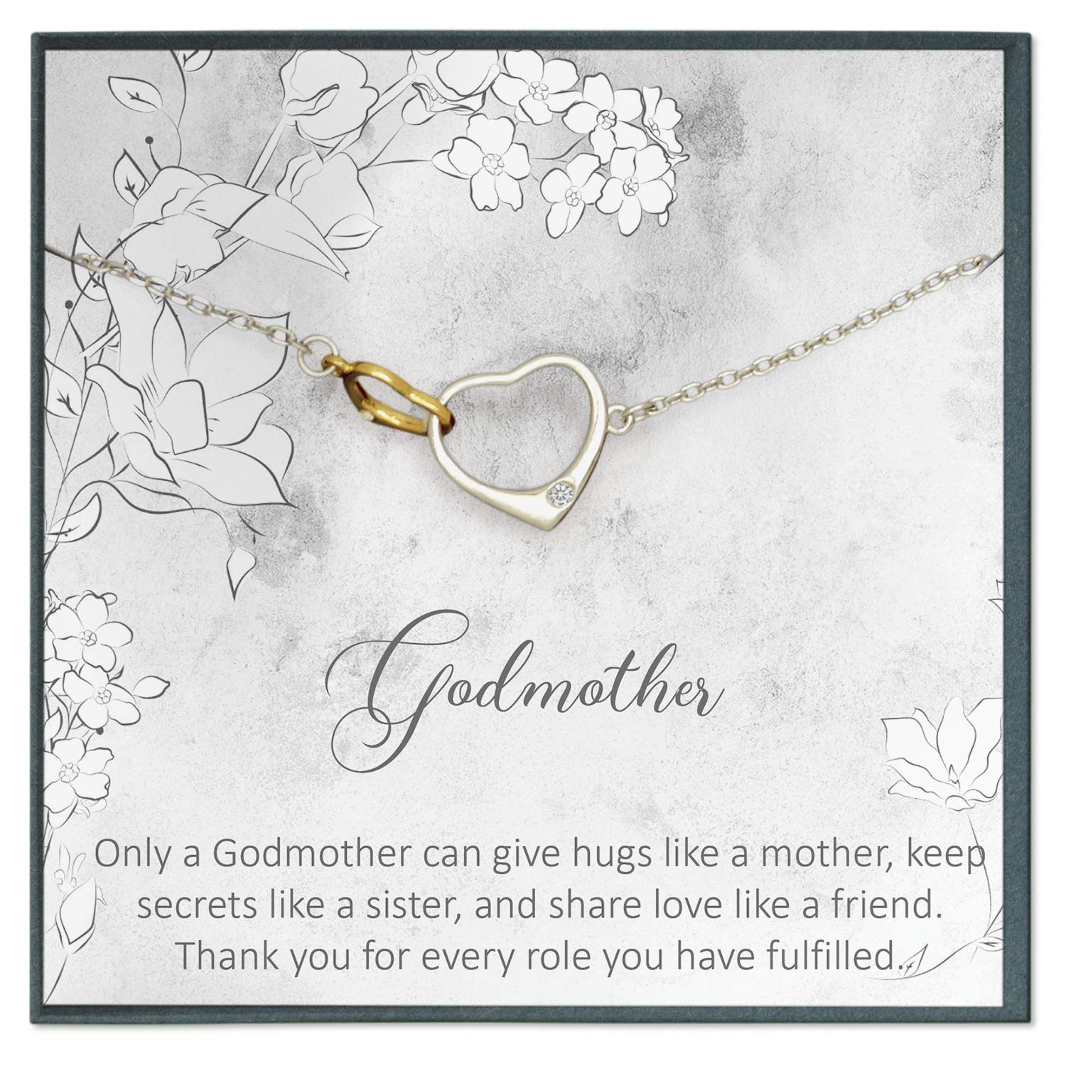 Godmother Bracelet - Meaningful Gift for Godmother from Godchild, Inspirational Godmother Quotes Jewelry, Perfect Godmother-to-Be Present - Ideal for Baptism, Mother's Day & Special Occasions