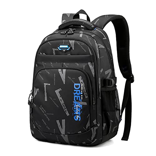 ROER 15.6 Inch Waterproof Laptop Backpack for Men - Durable School Bookbag, College Backpack with Laptop Compartment, Travel Daypack for Work, Outdoor & Daily Use (Grey/Black-Blue)