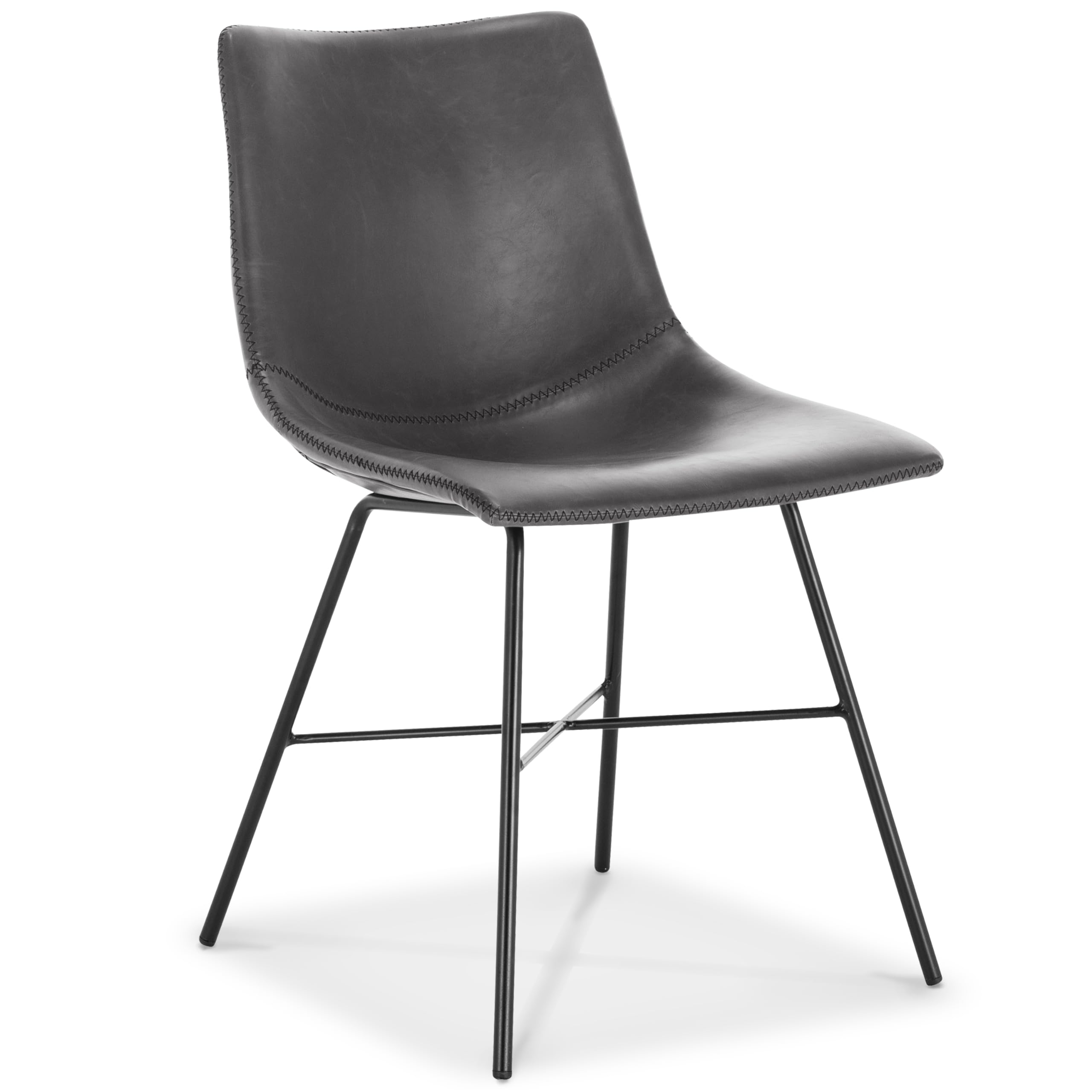 Poly & Bark Paxton Dining Chairs - Set of 2, Modern Grey Upholstered Side Chairs for Kitchen, Dining Room & Home Office
