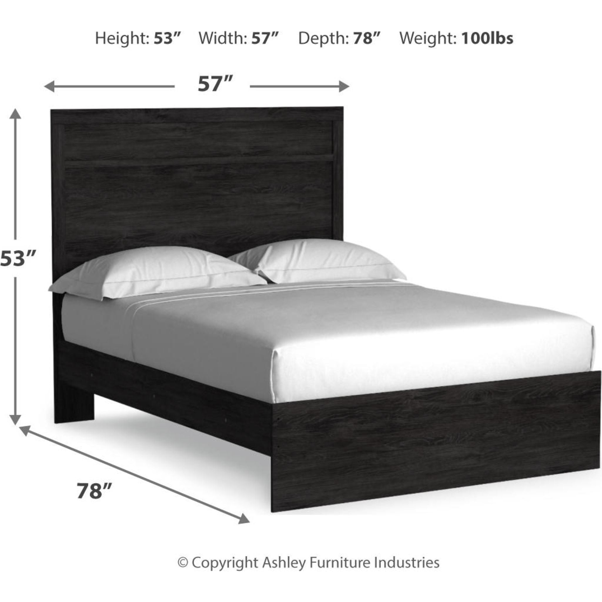 Belachime 6-Piece Panel Bedroom Set - Queen Size Bed Frame, Nightstand & Dresser - Modern Black Wooden Furniture for Master Bedroom & Guest Room