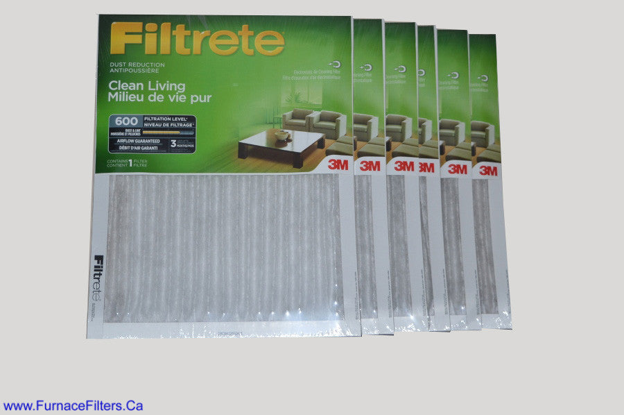 3M Filtrete 20x25x1 Air Filter MPR 600 - 6 Pack | Premium Furnace & AC Filters for Home, HVAC System | Traps Dust, Pollen, Pet Dander | Improves Indoor Air Quality