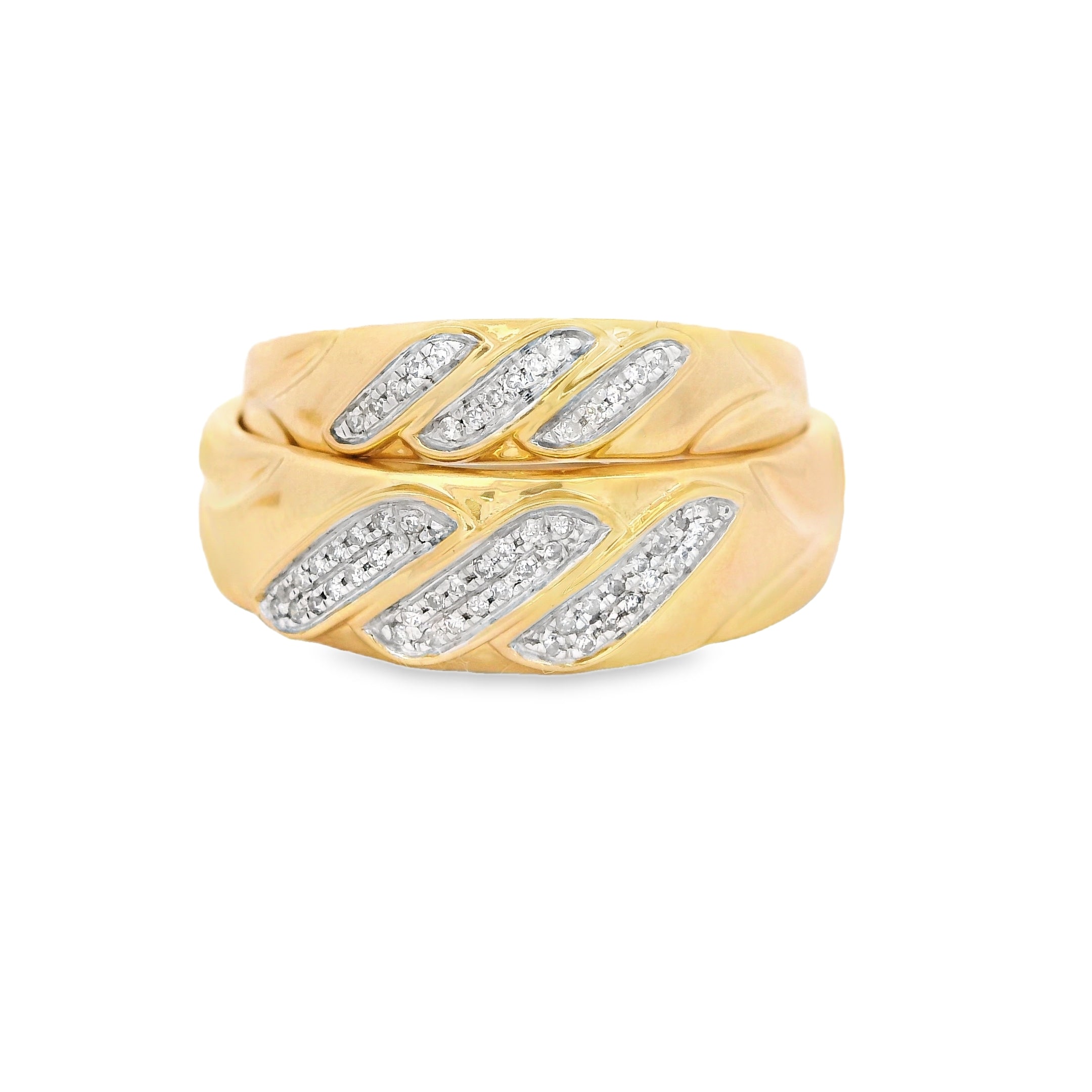 14K Gold Trio Set Round Diamond Rings for Women - Elegant Stackable Wedding Bands, Anniversary & Engagement Jewelry Gift - Perfect for Everyday Wear, Special Occasions & Bridal Stacking