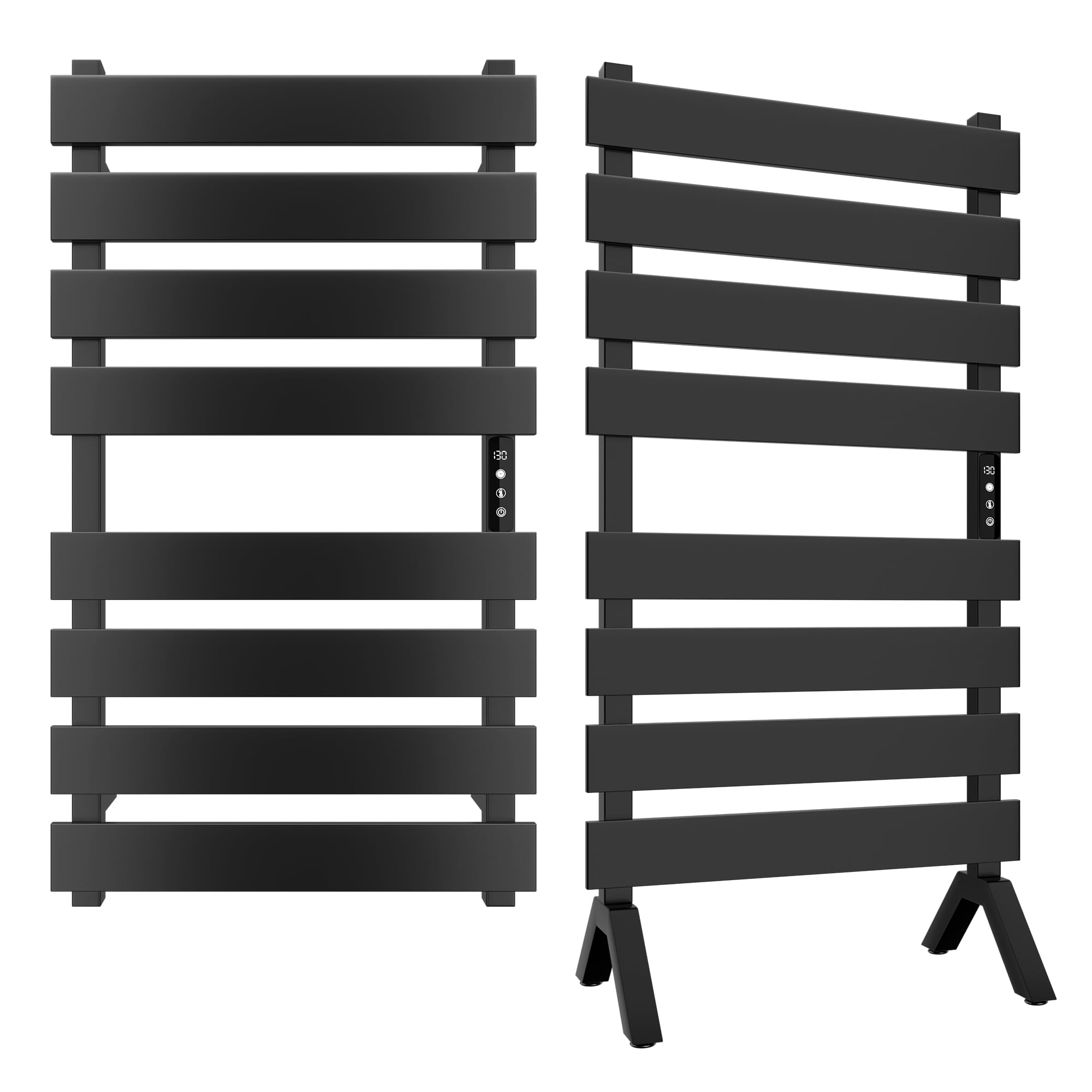 Freestanding Heated Towel Rack for Bathroom - Electric Towel Warmer & Dryer - Matt Black Finish - Perfect for Spa, Luxury Bathrooms & Cold Weather Comfort