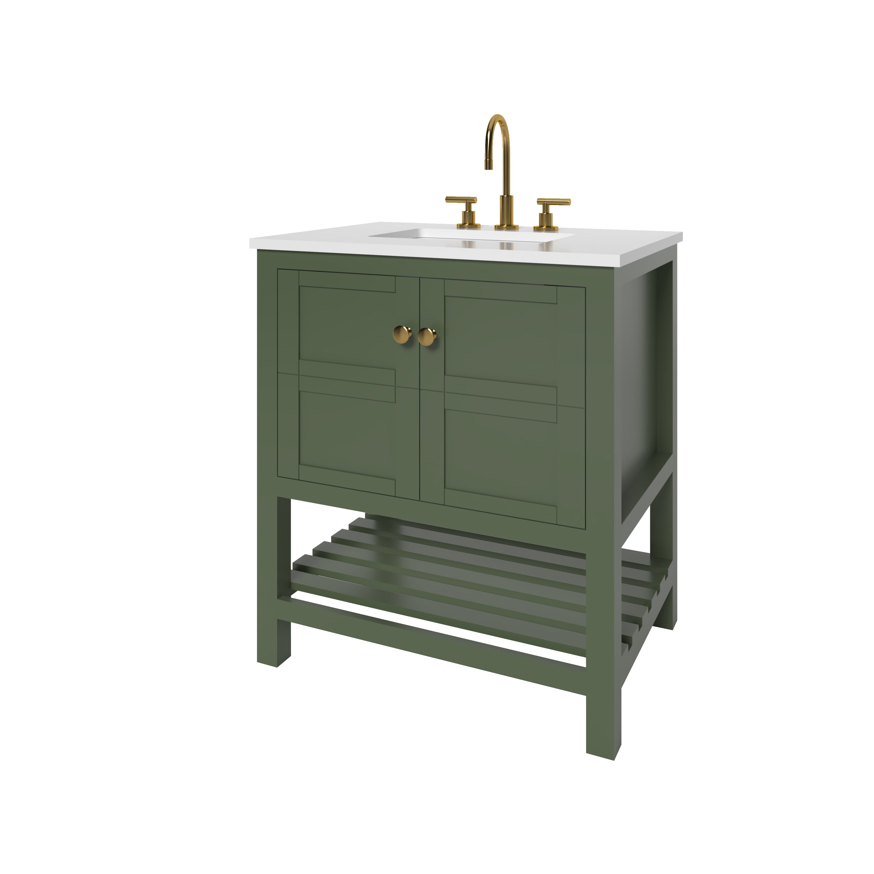 29.5 Inch Bathroom Vanity Cabinet in Sage Green - Modern Freestanding Vanity for Bathroom Remodel, Farmhouse & Contemporary Style - Perfect for Master Bath, Guest Bath & Powder Room