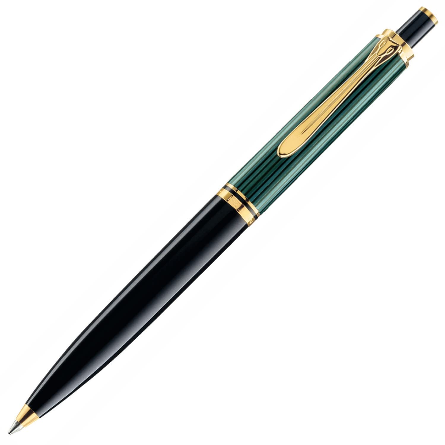 Pelikan K400 Ballpoint Pen - Premium Oil-Based Ink, Green Stripe Design, Authentic German Import | Perfect for Business, Gifting & Luxury Writing Needs
