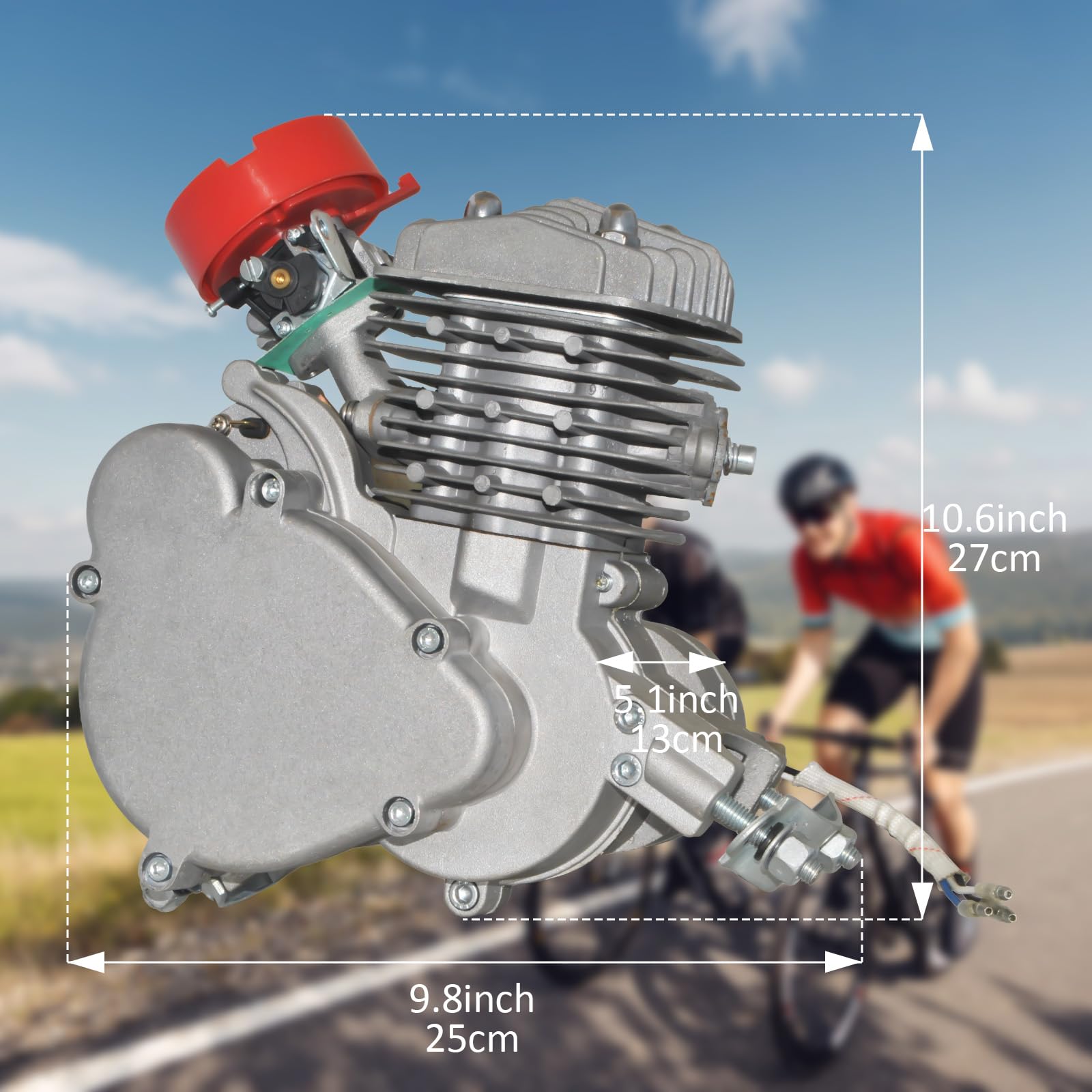 80cc 2-Stroke Electric Start Bicycle Engine Kit - Gas Motor Conversion for 26