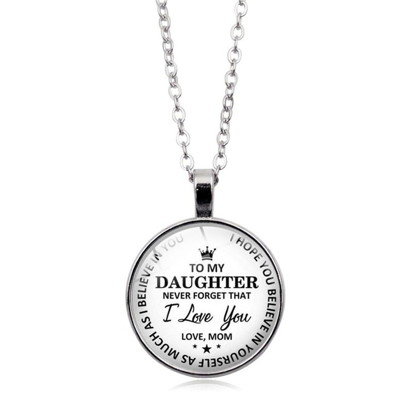 Elegant Silver Necklace for Daughter - Heartfelt Gift from Mom | Personalized 'To My Daughter' Pendant Jewelry for Women & Girls | Perfect Christmas, Birthday & Graduation Present | Ideal for Special Occasions & Everyday Wear