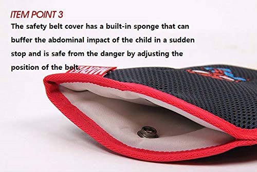 Spider-Man Black Kids Car Seat Belt Cover - Soft Marble Hero Safety Protector for Toddlers & Infants - Perfect for Cars, Strollers, and Travel Accessories