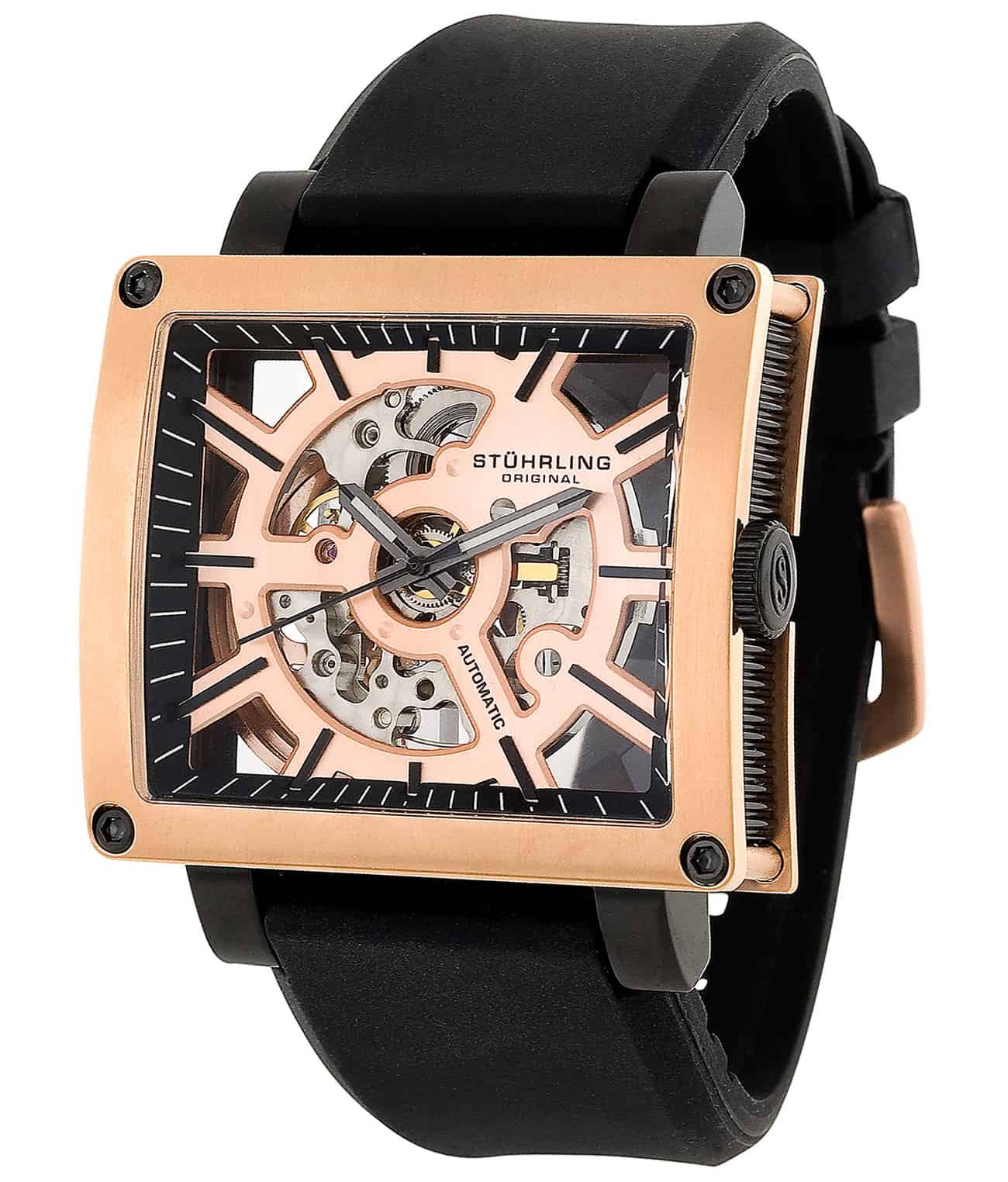 Axis 257 Automatic 46mm Skeleton Watch for Men - Luxury Mechanical Timepiece with Transparent Dial - Perfect for Business, Formal Occasions & Gift Giving