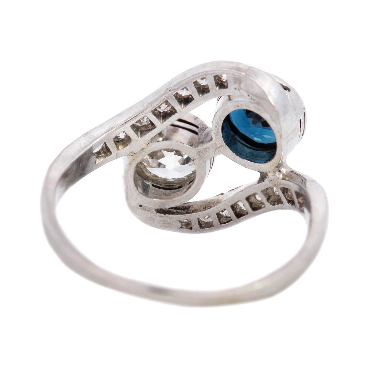 Antique Edwardian Platinum Sapphire & Diamond Ring for Women - Vintage Engagement & Wedding Jewelry - Perfect for Proposals, Anniversaries & Special Occasions