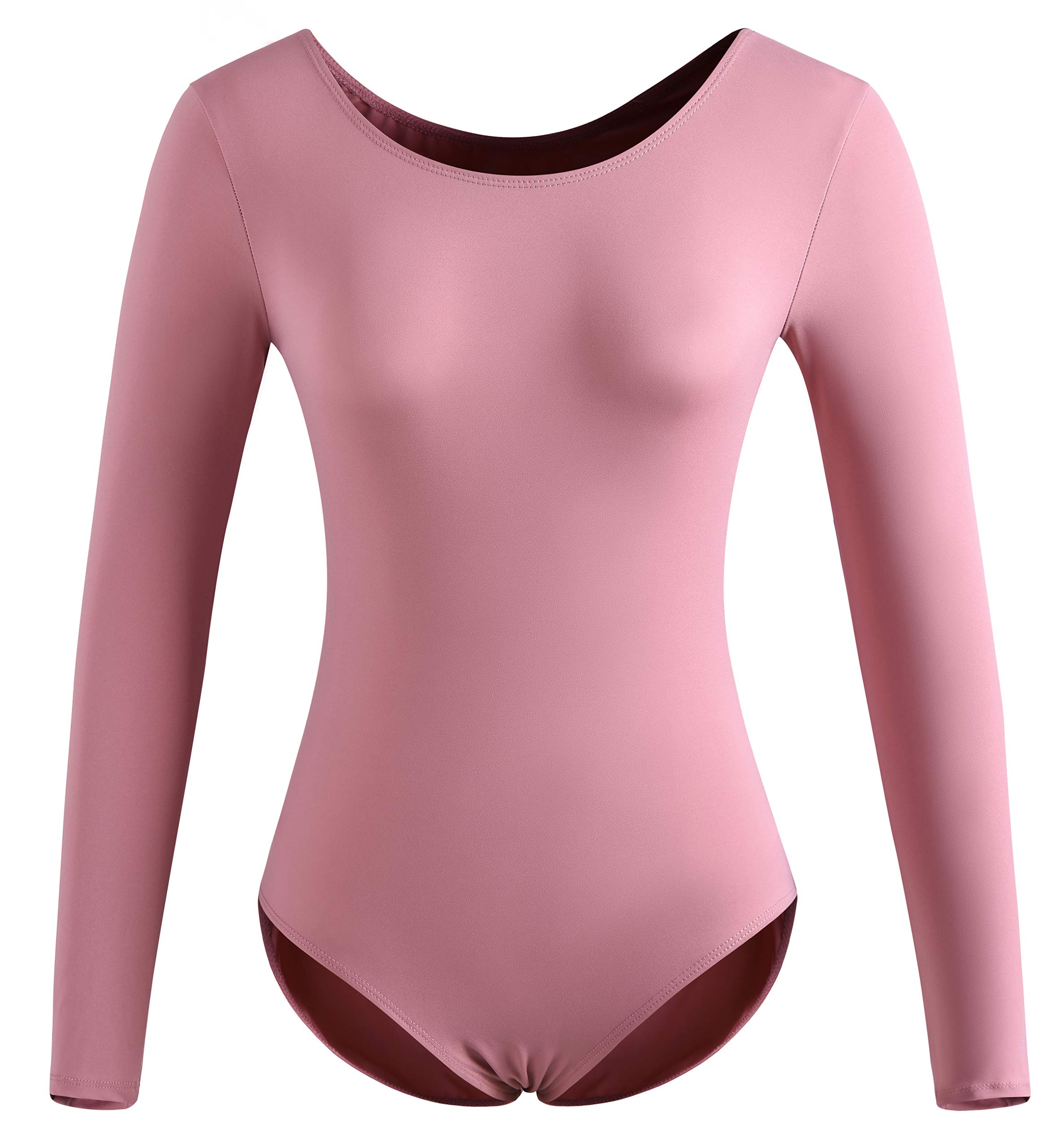DANSHOW Women's Long Sleeve Ballet Leotard - Stretch Dance Top for Adults - Perfect for Ballet Class, Yoga & Dance Training