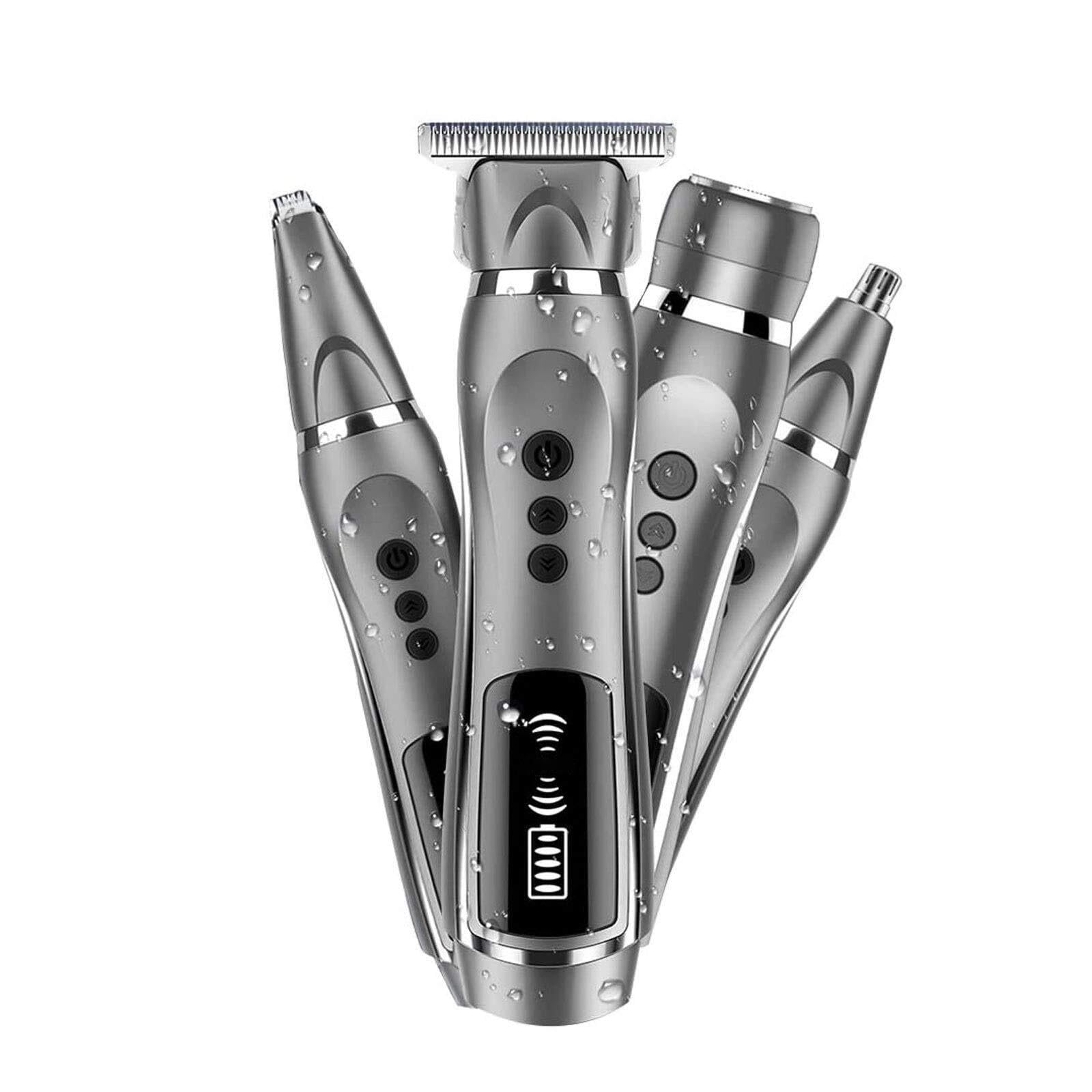 Professional USB Rechargeable Nose & Ear Hair Trimmer for Men - Painless 4-in-1 Grooming Kit with Electric Trimmer | Perfect for Travel, Home & Personal Care