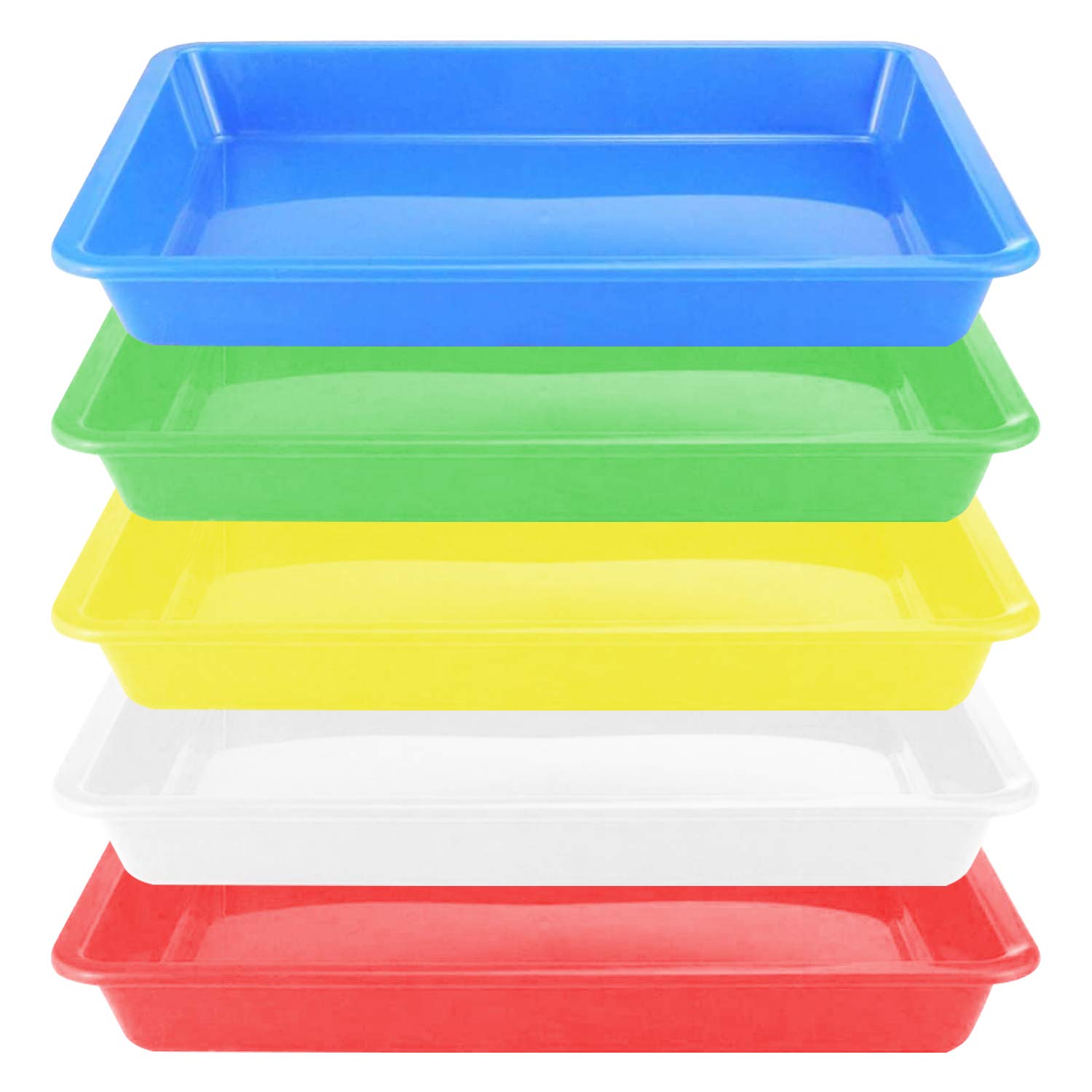 5-Piece Stackable Plastic Art & Craft Trays - 11 x 8.3 x 1.2 Inch Organizer for DIY Projects, Painting, Beads, Jewelry - Perfect for Artists, Classroom, Craft Room & Home Organization