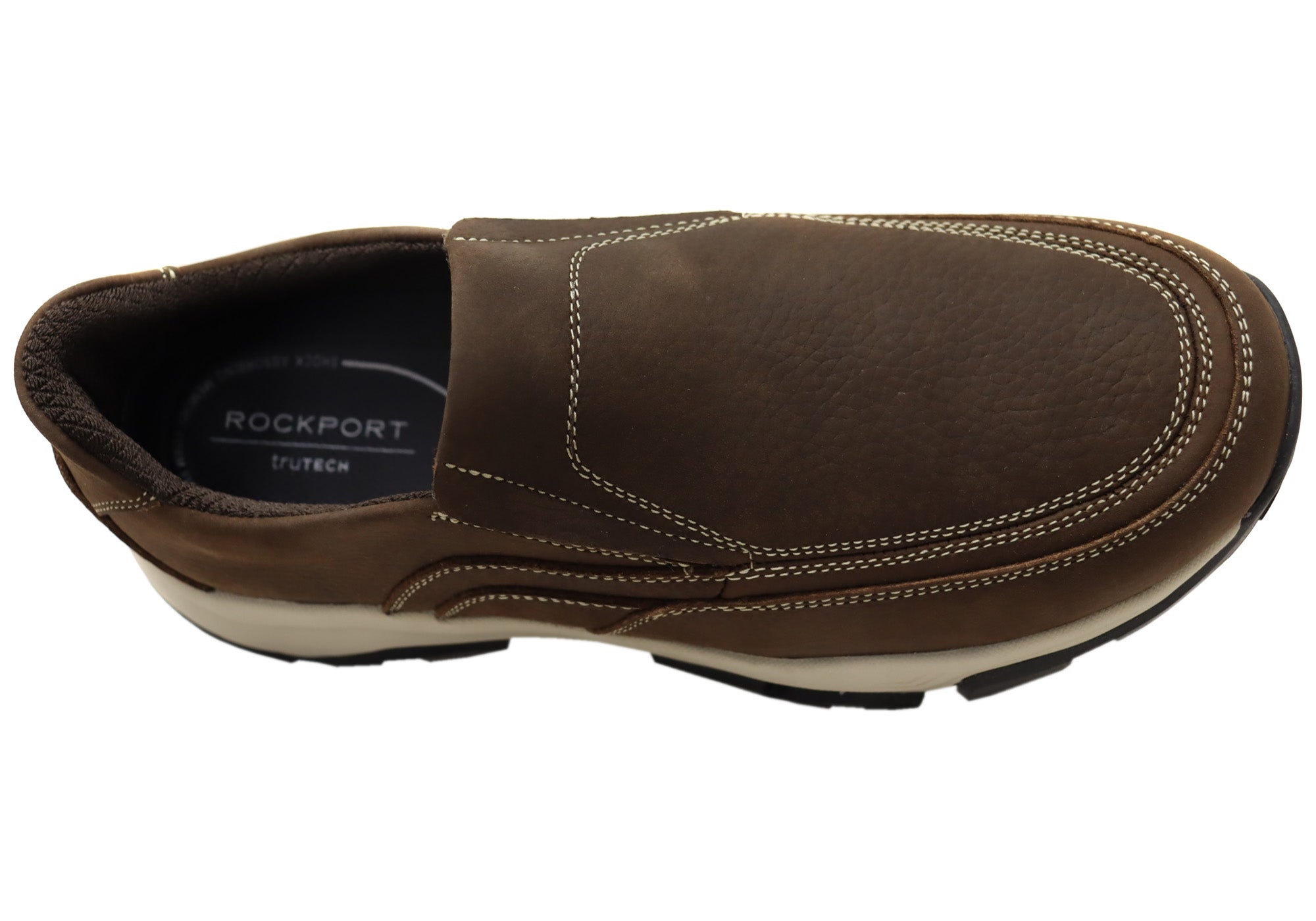 Rockport Ease RO Men's Leather Slip-On Comfort Shoes - Perfect for Casual Wear, Travel & Everyday Comfort