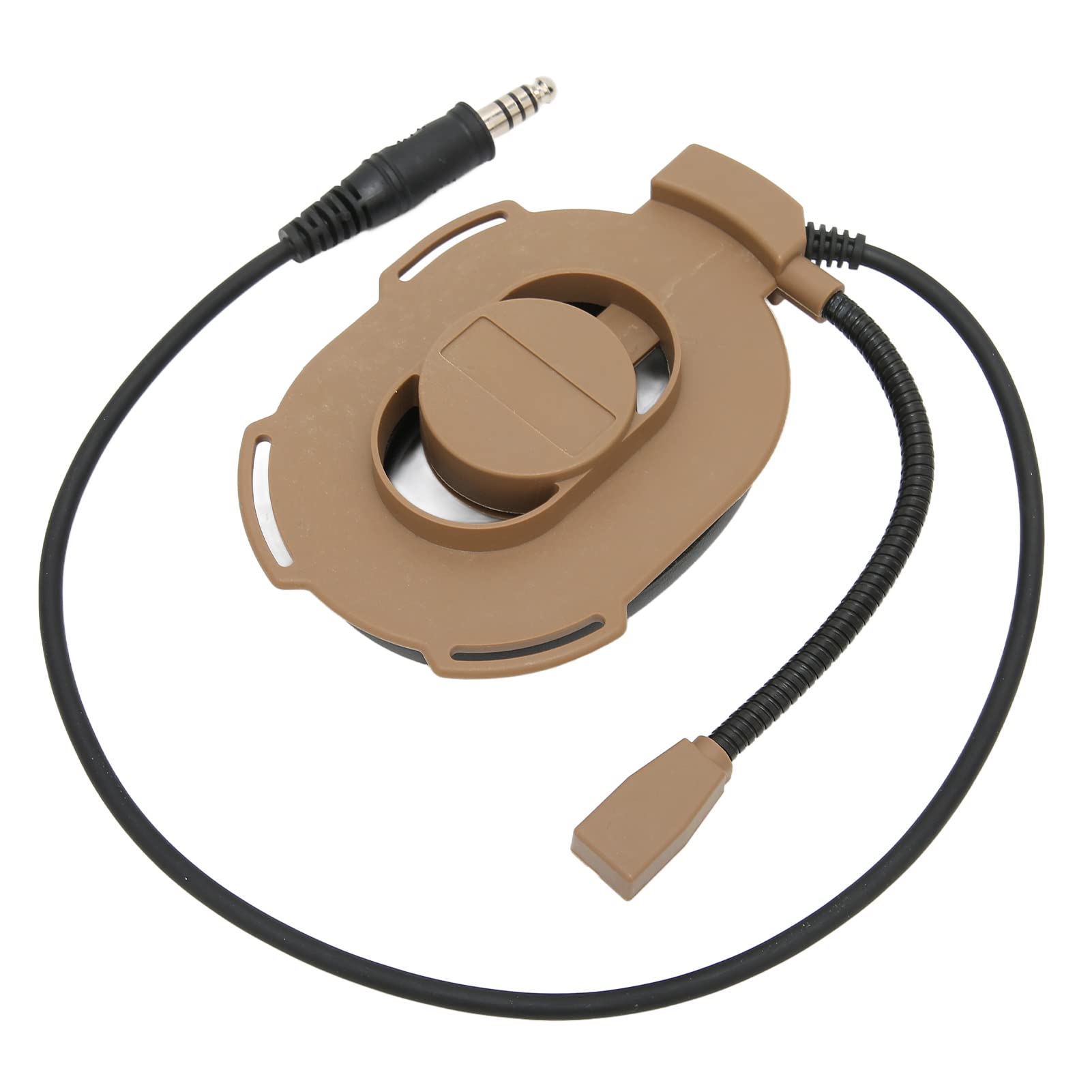 Cuifati Motorcycle Bluetooth Headset - Single Side Helmet Headphones with U94 PTT & Nylon Strap, 3.5mm Jack for Mobile Phones (Brown) | Perfect for Road Trips, Group Riding & Hands-Free Communication