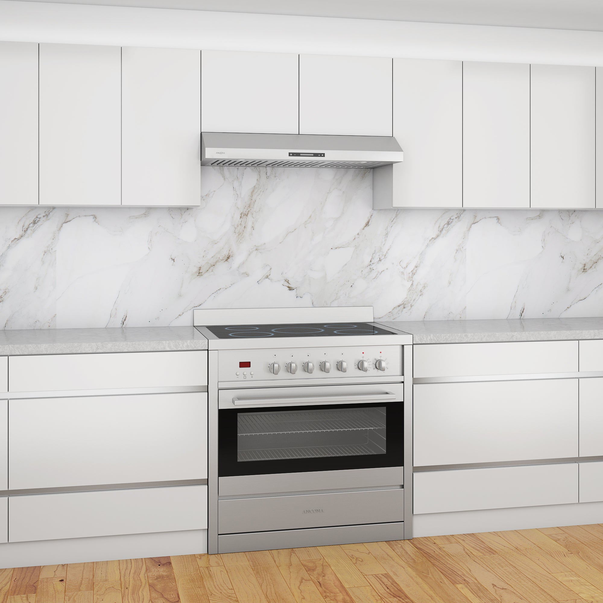Slim Elite 36 Inch Stainless Steel LED Under Cabinet Range Hood - Powerful Kitchen Ventilation for Cooking, Grilling & Smoke Removal