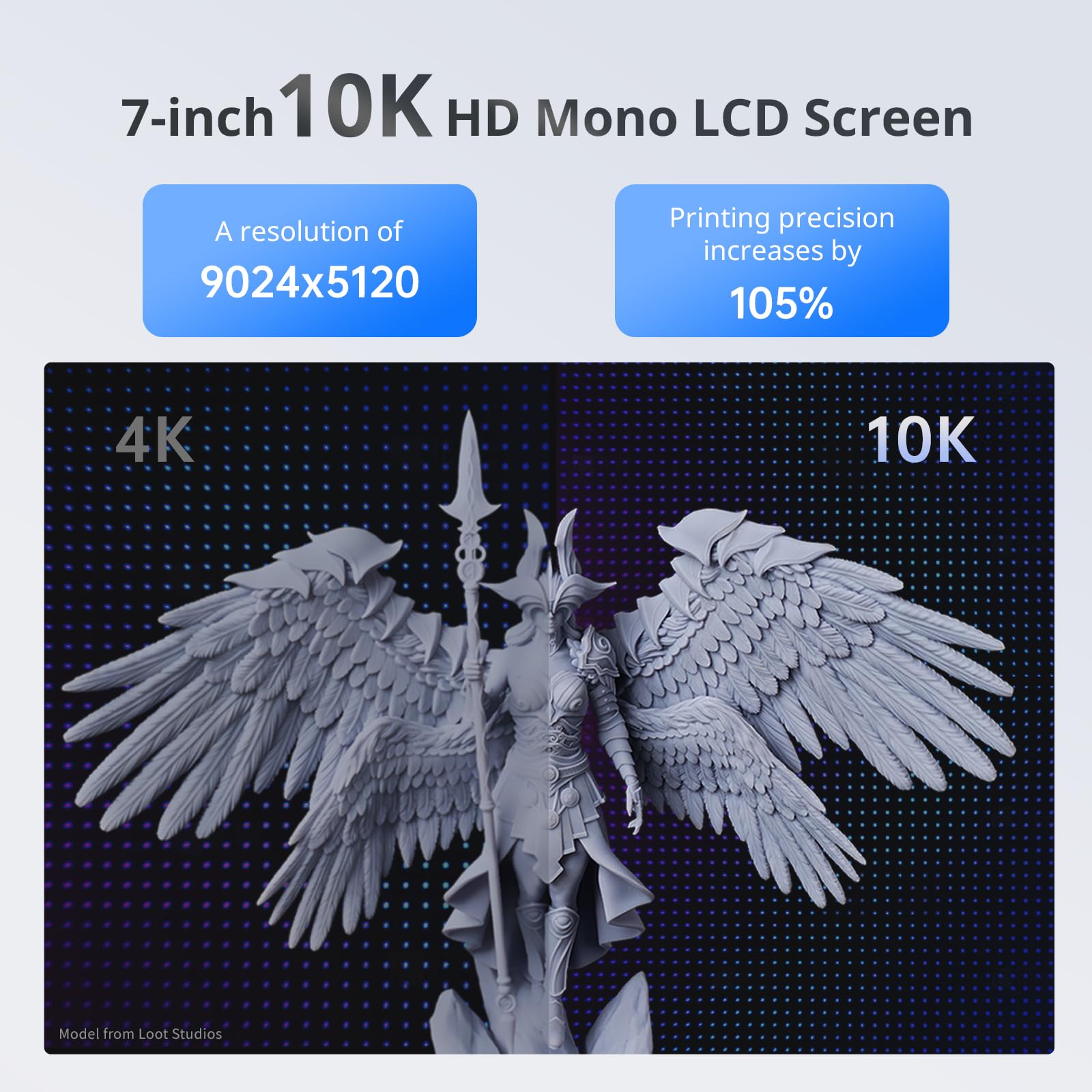 ANYCUBIC Photon Mono 4 Resin 3D Printer - 7 Inch 10K Mono LCD Screen, Stable LighTurbo Matrix, 70mm/h Fast Printing Speed, 6.04x3.42x6.49 Inch Print Volume - Perfect for Miniatures, Jewelry & Dental Models
