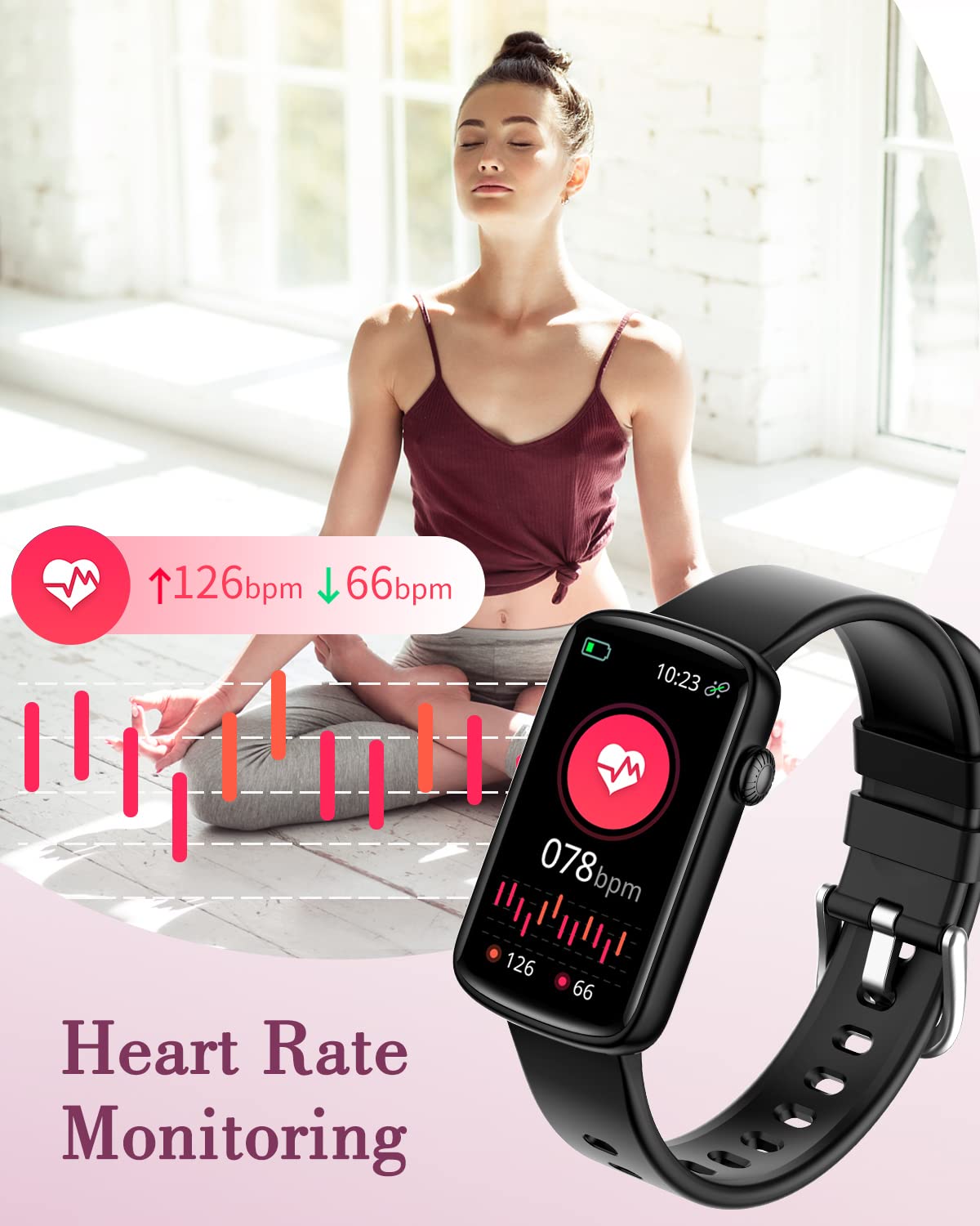 SHANG WING Women's Smart Watch - Fitness Tracker with Heart Rate & Sleep Monitor for Android iOS - Perfect for Workouts & Daily Use