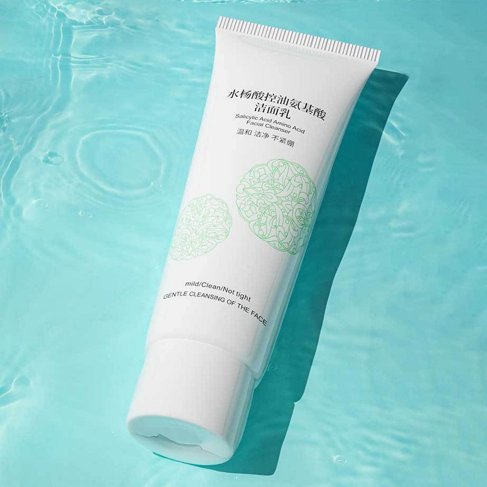 Salicylic Acid & Ortho Hydroxybenzoic Facial Cleanser - Deep Cleansing, Oil Control & Moisturizing Foam Face Wash with Rice Water Extract (80g, White) | Perfect for Acne-Prone Skin & Daily Deep Pore Cleansing Routine